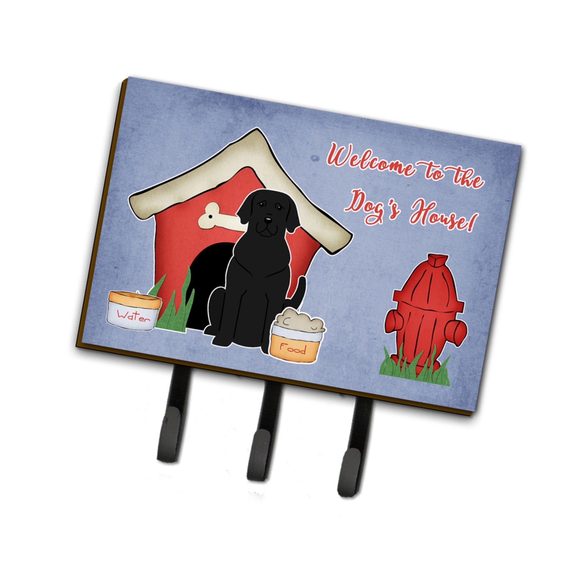 Caroline'S Treasures Dog House Collection Black Labrador Leash Or Key Holder Bb2811Th68, Triple