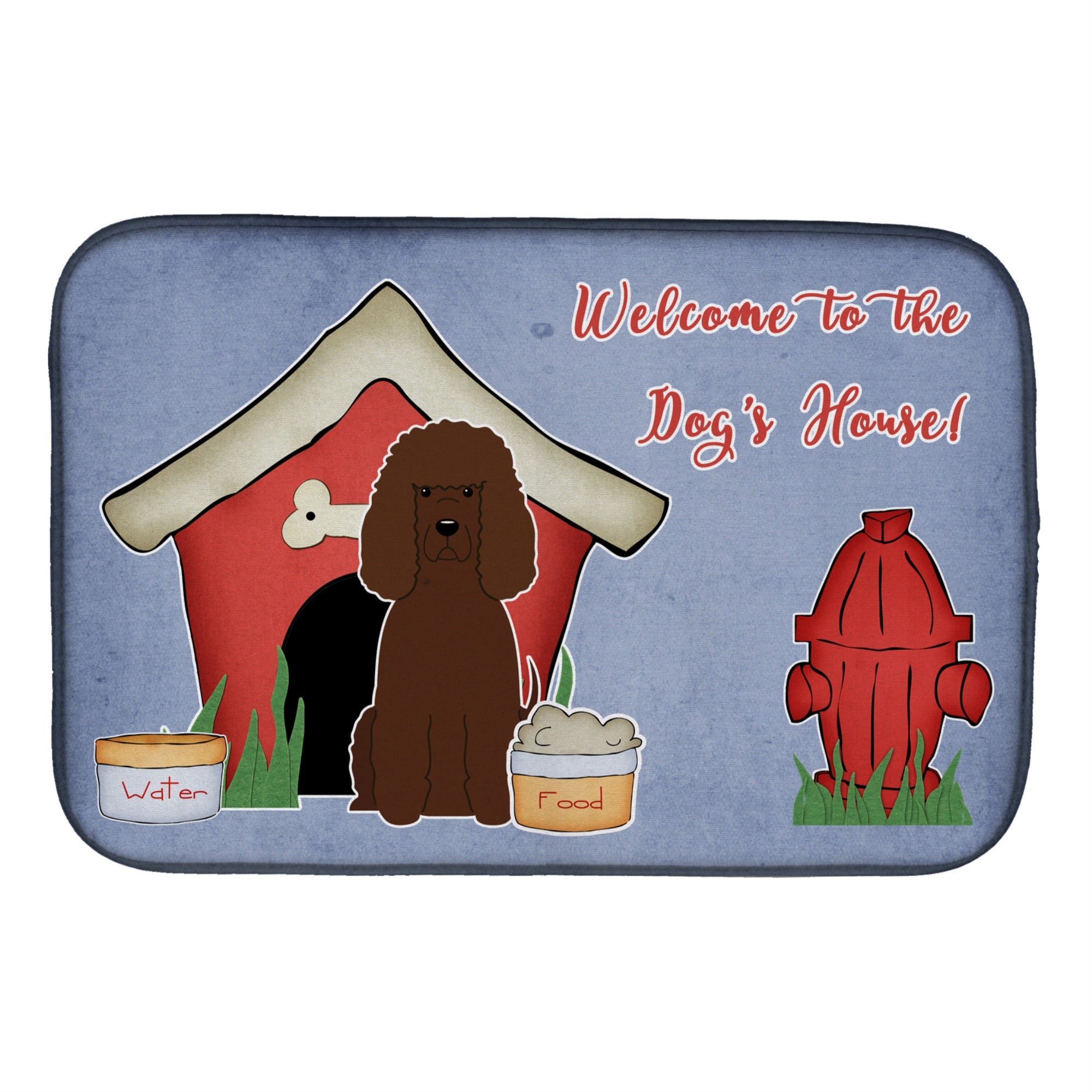 Caroline'S Treasures Dog House Collection Irish Water Spaniel Dish Drying Mat, 14 X 21