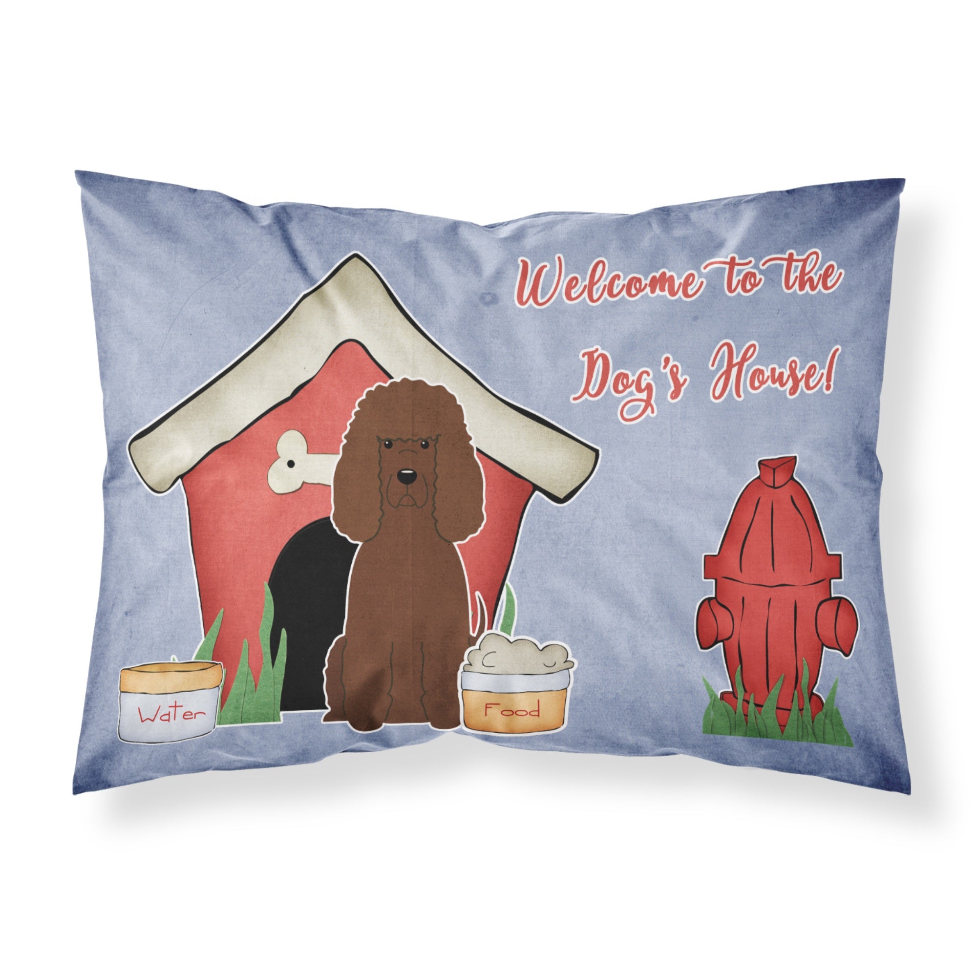 Caroline'S Treasures Dog House Collection Irish Water Spaniel Fabric Standard Pillowcase Bb2817Pillowcase, Multicolor