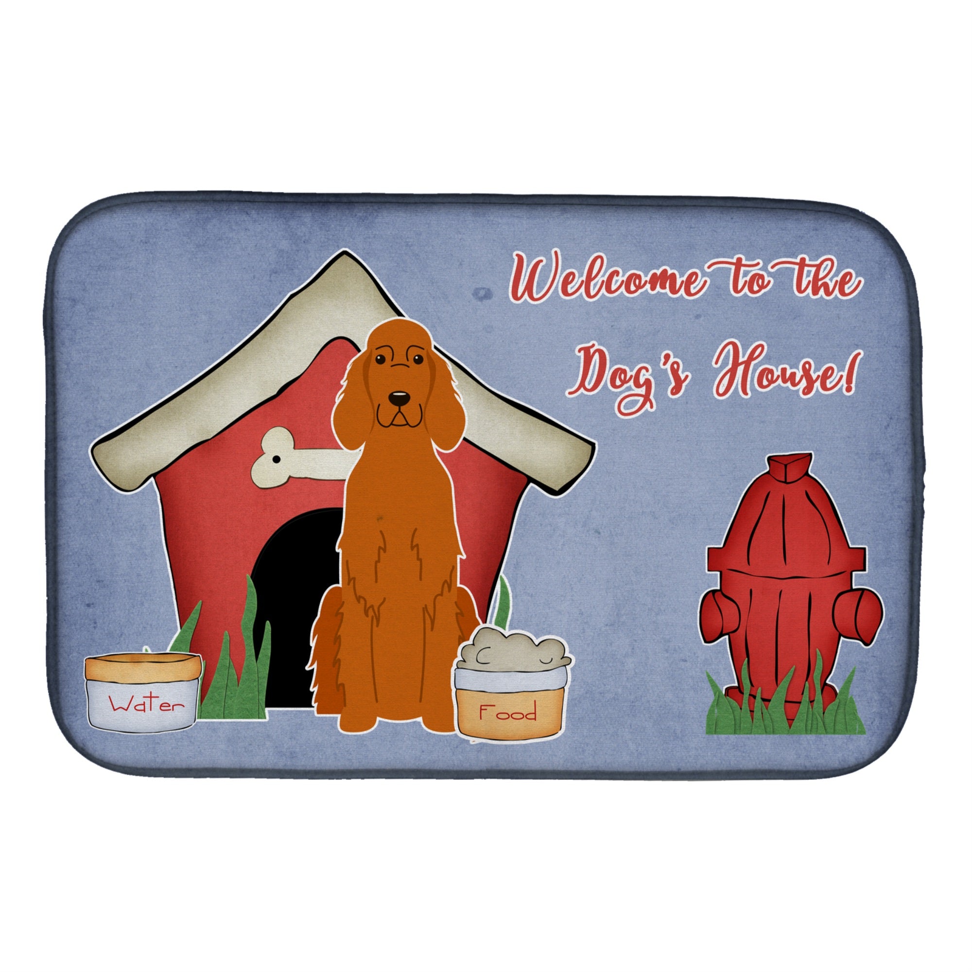 Caroline'S Treasures Dog House Collection Irish Setter Dish Drying Mat, 14 X 21
