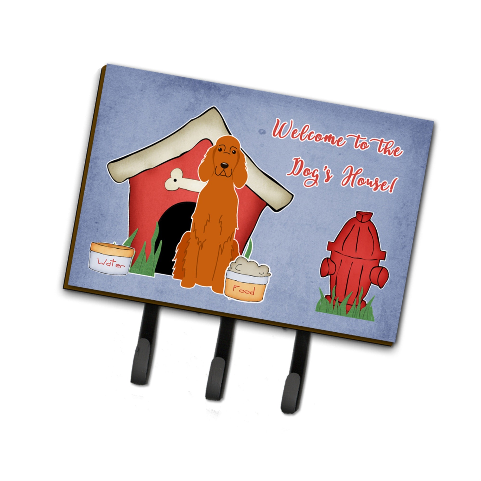 Caroline'S Treasures Dog House Collection Irish Setter Leash Or Key Holder Bb2818Th68, Triple