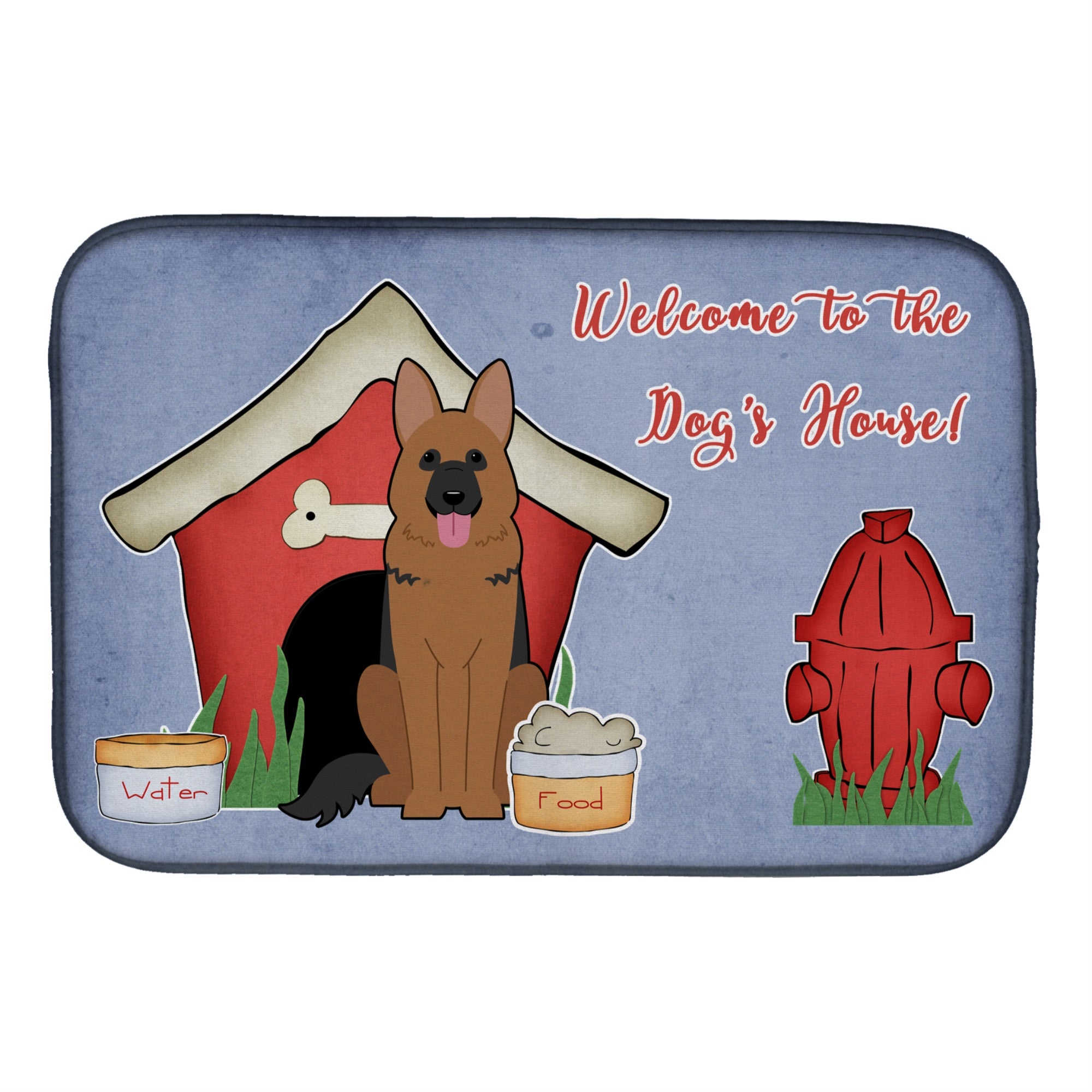 Caroline'S Treasures German Shepherd Dish Drying Mat, 14 X 21, Dog House