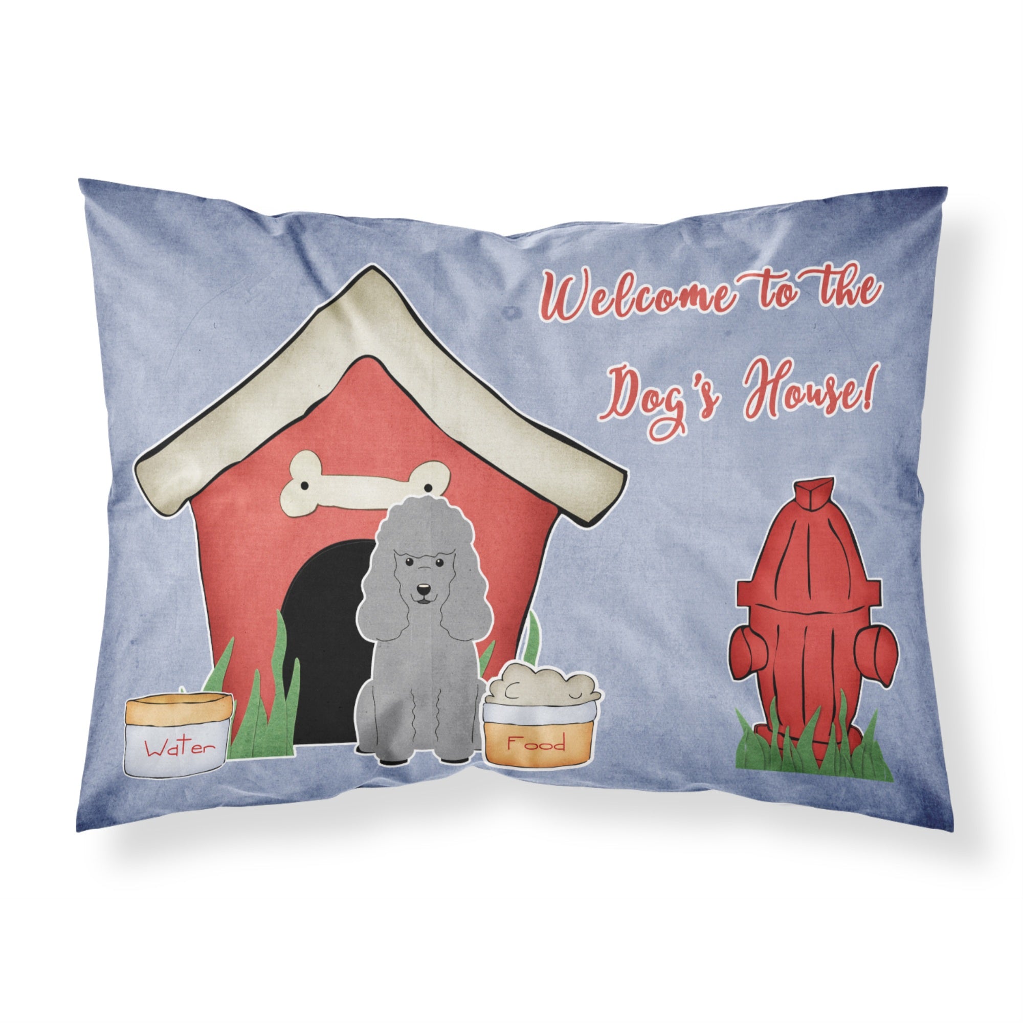 Caroline'S Treasures Dog House Collection Poodle Silver Fabric Standard Pillowcase Bb2822Pillowcase, Multicolor