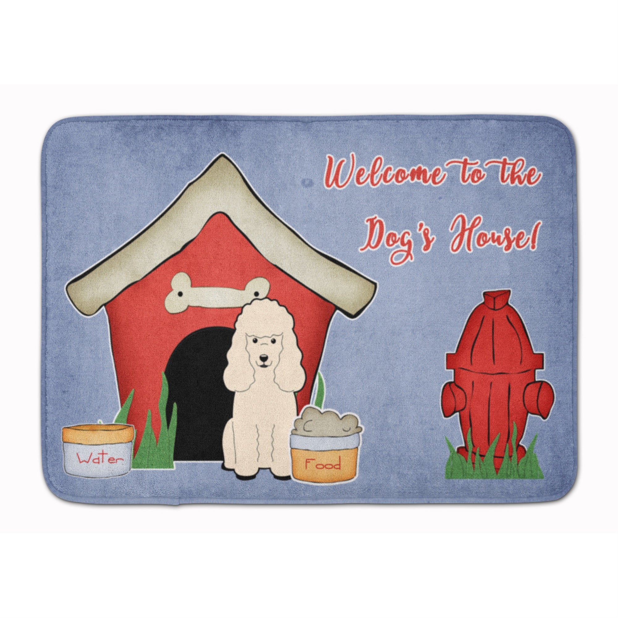 Caroline'S Treasures Dog House Collection Poodle White Floor Mat, 19 X 27, Multicolor