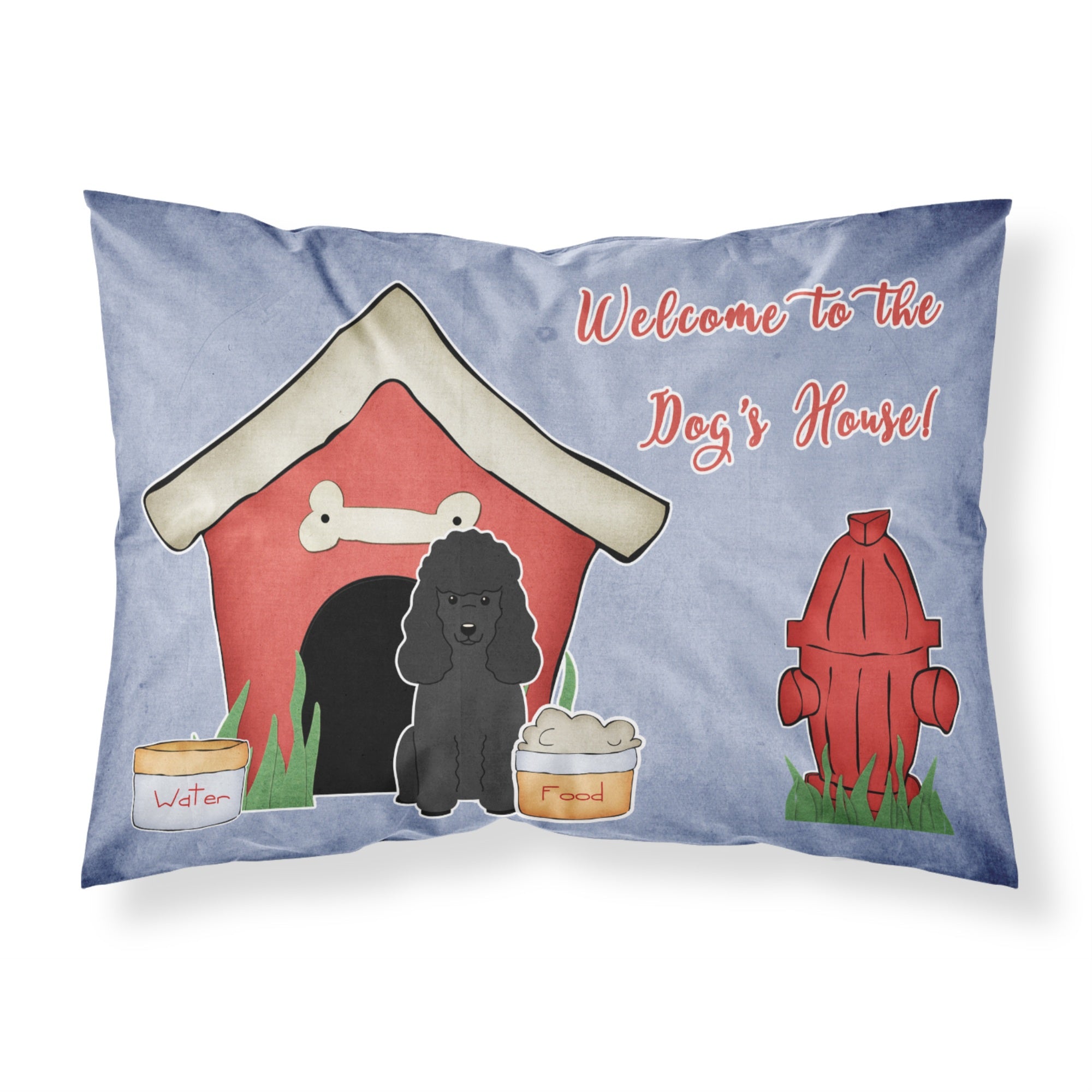 Caroline'S Treasures Dog House Collection Poodle Black Fabric Standard Pillowcase Bb2825Pillowcase, Multicolor