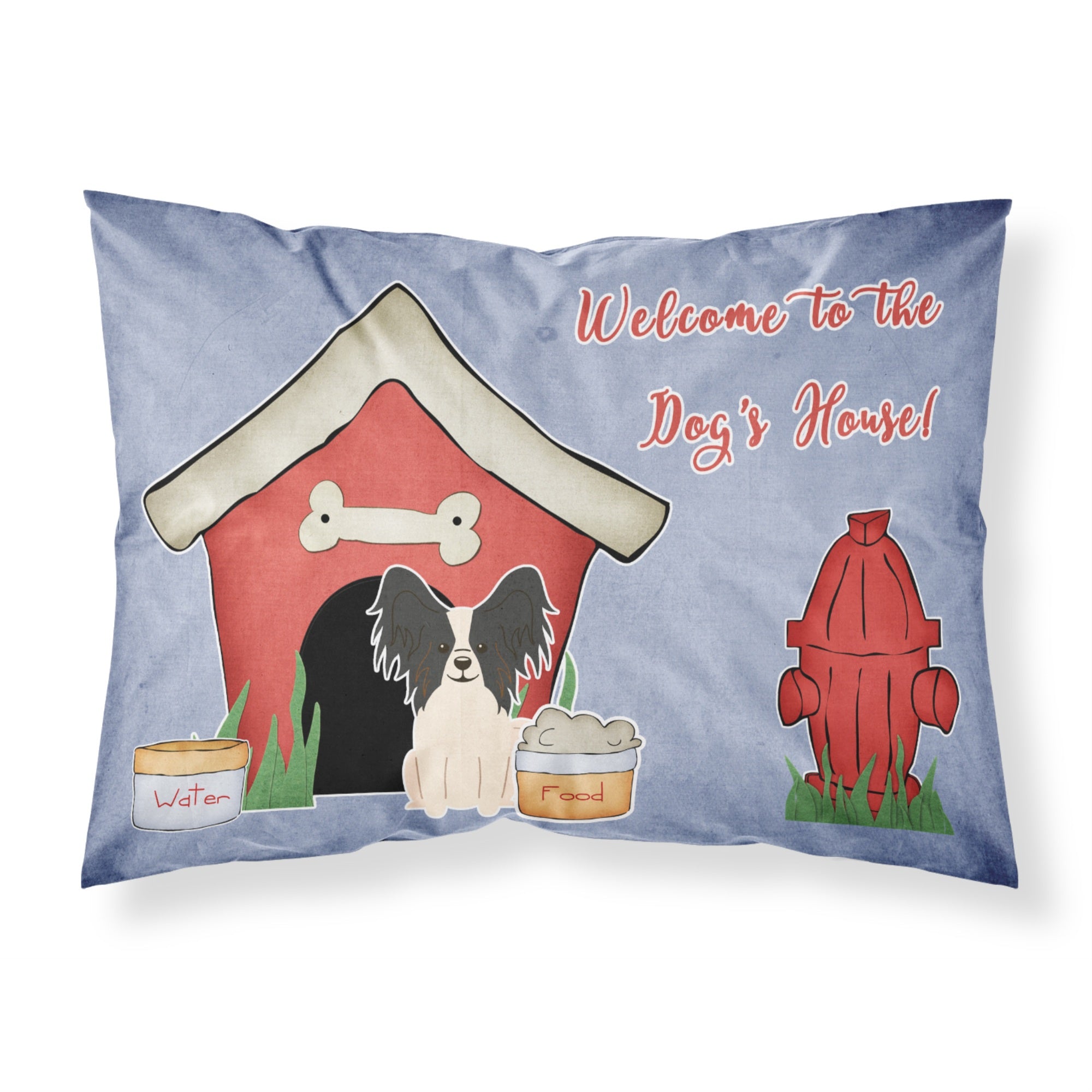 Caroline'S Treasures Dog House Collection Papillon Black White Fabric Standard Pillowcase Bb2830Pillowcase