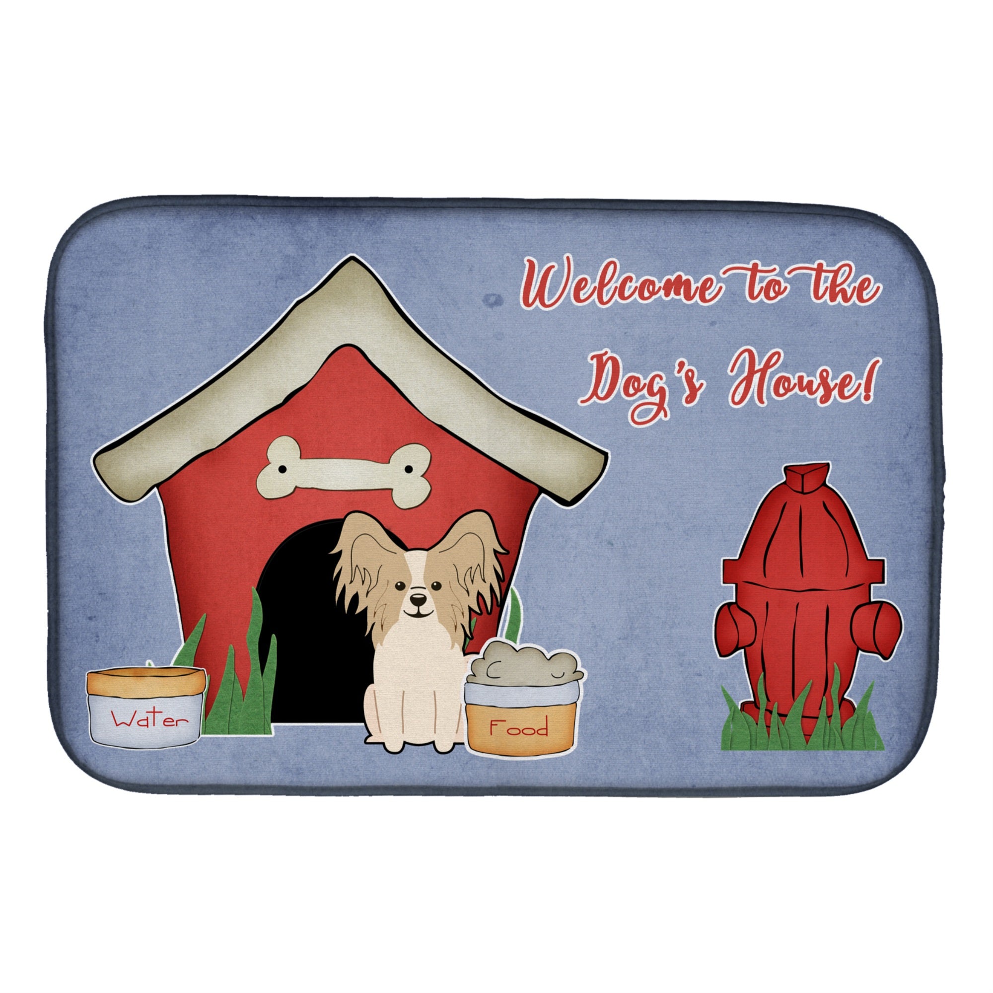 Caroline'S Treasures Dog House Collection Papillion Sable White Dish Drying Mat, 14 X 21