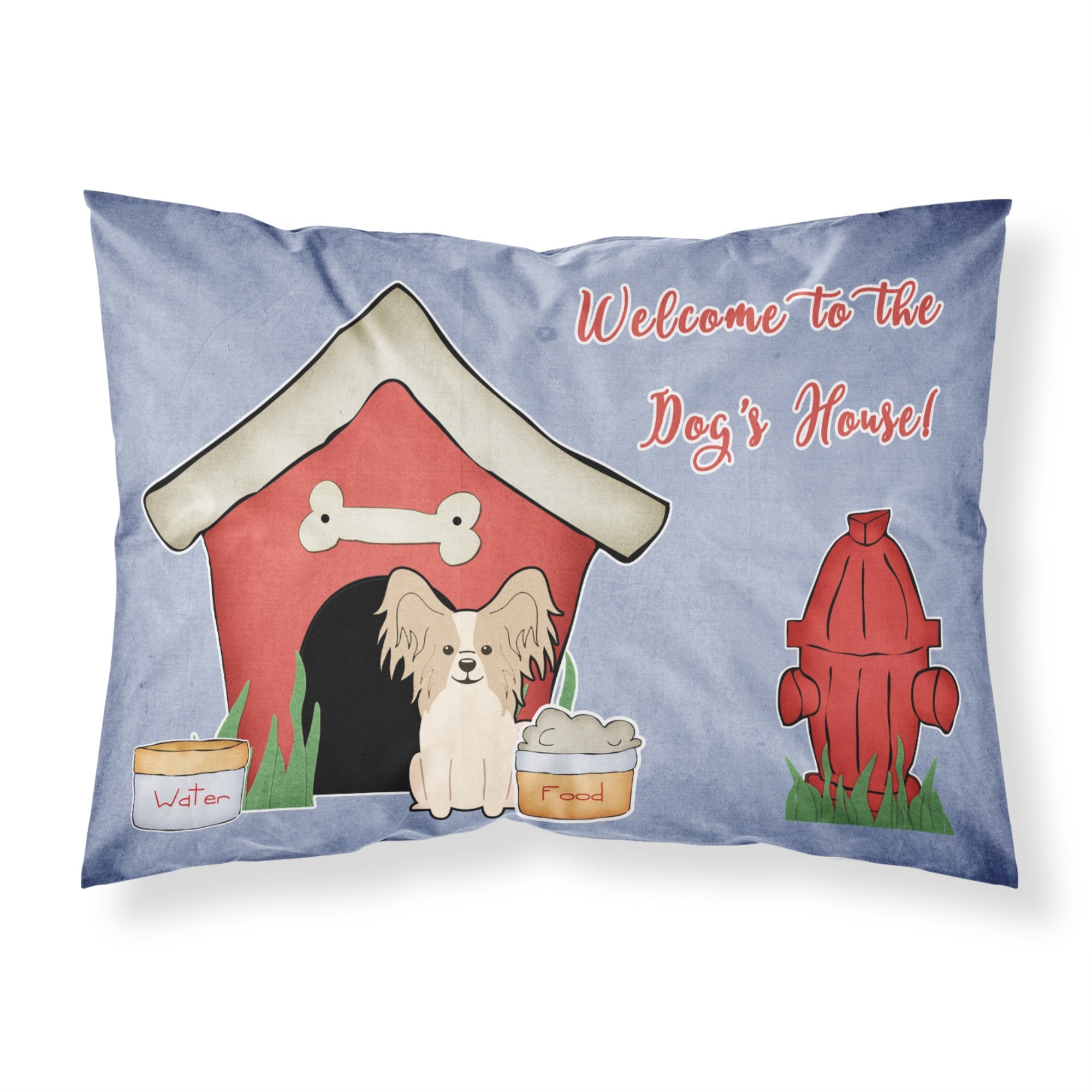 Caroline'S Treasures Dog House Collection Papillon Sable White Fabric Standard Pillowcase Bb2831Pillowcase, Multicolor