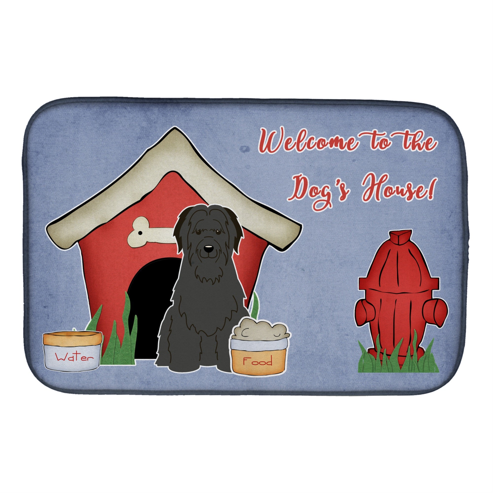 Caroline'S Treasures Dog House Collection Briard Black Dish Drying Mat, 14 X 21
