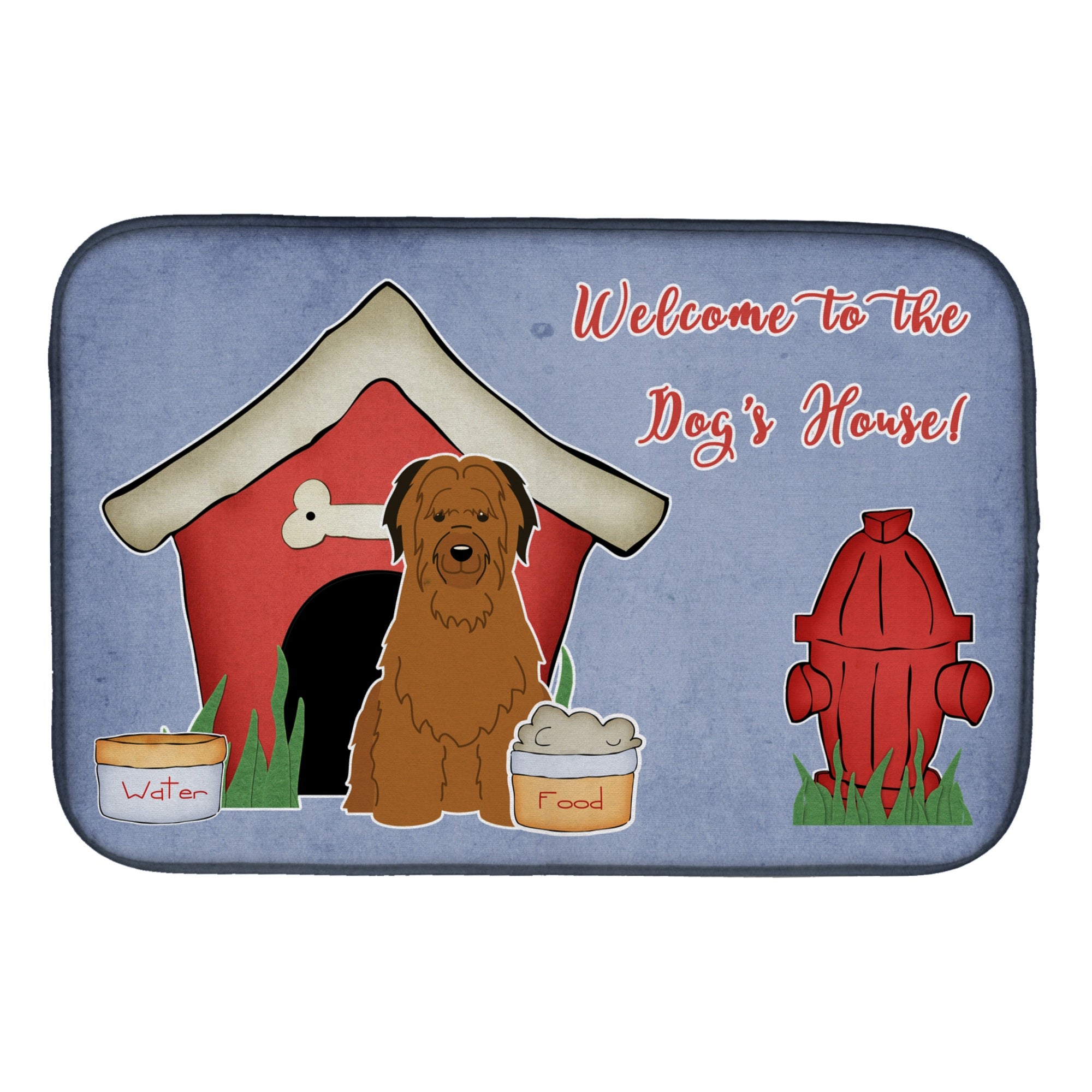 Caroline'S Treasures Dog House Collection Briar Brown Dish Drying Mat, 14 X 21