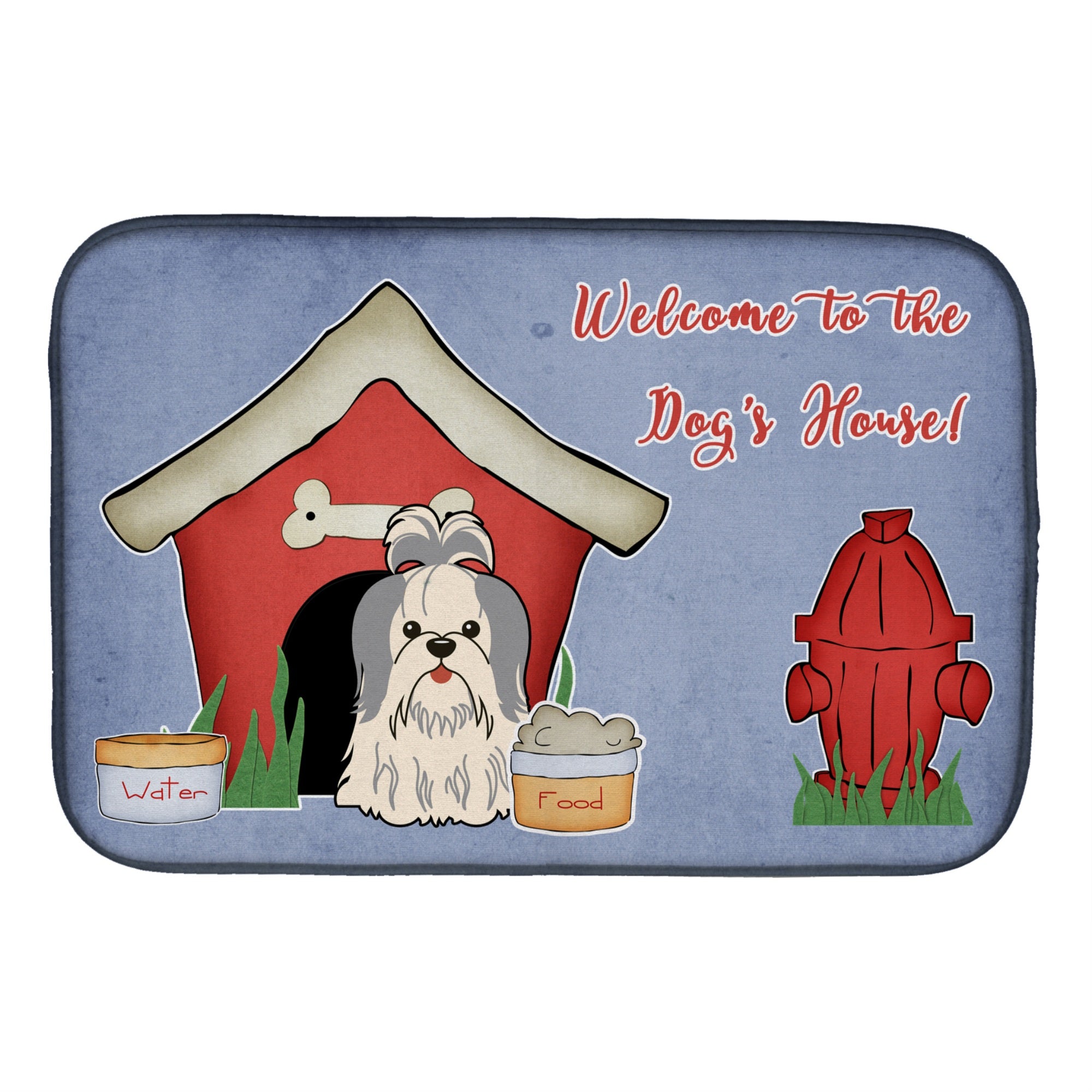 Caroline'S Treasures Dog House Collection Shih Tzu Dish Drying Mat, 14 X 21