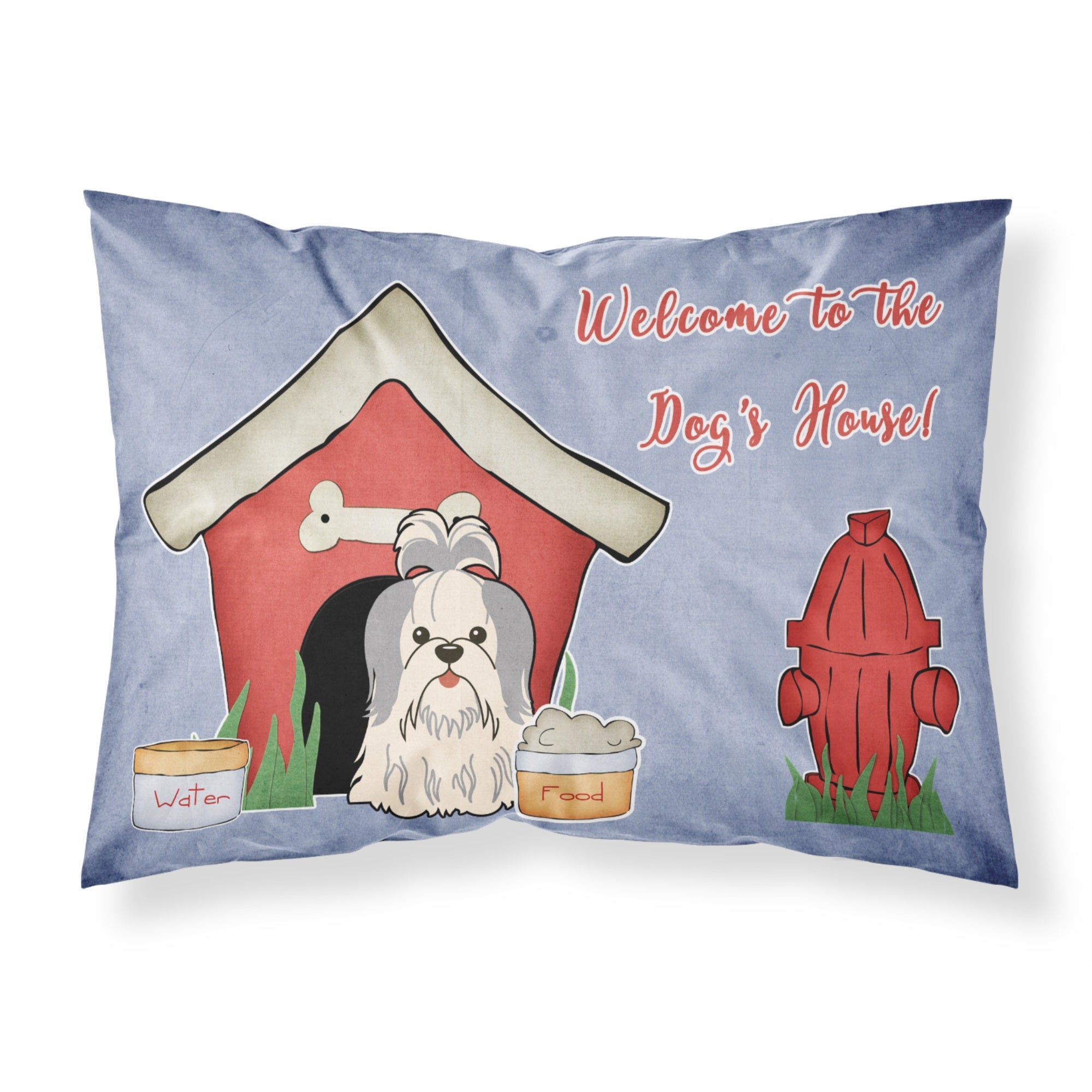 Caroline'S Treasures Dog House Collection Shih Tzu Silver White Fabric Standard Pillowcase Bb2839Pillowcase, Multicolor