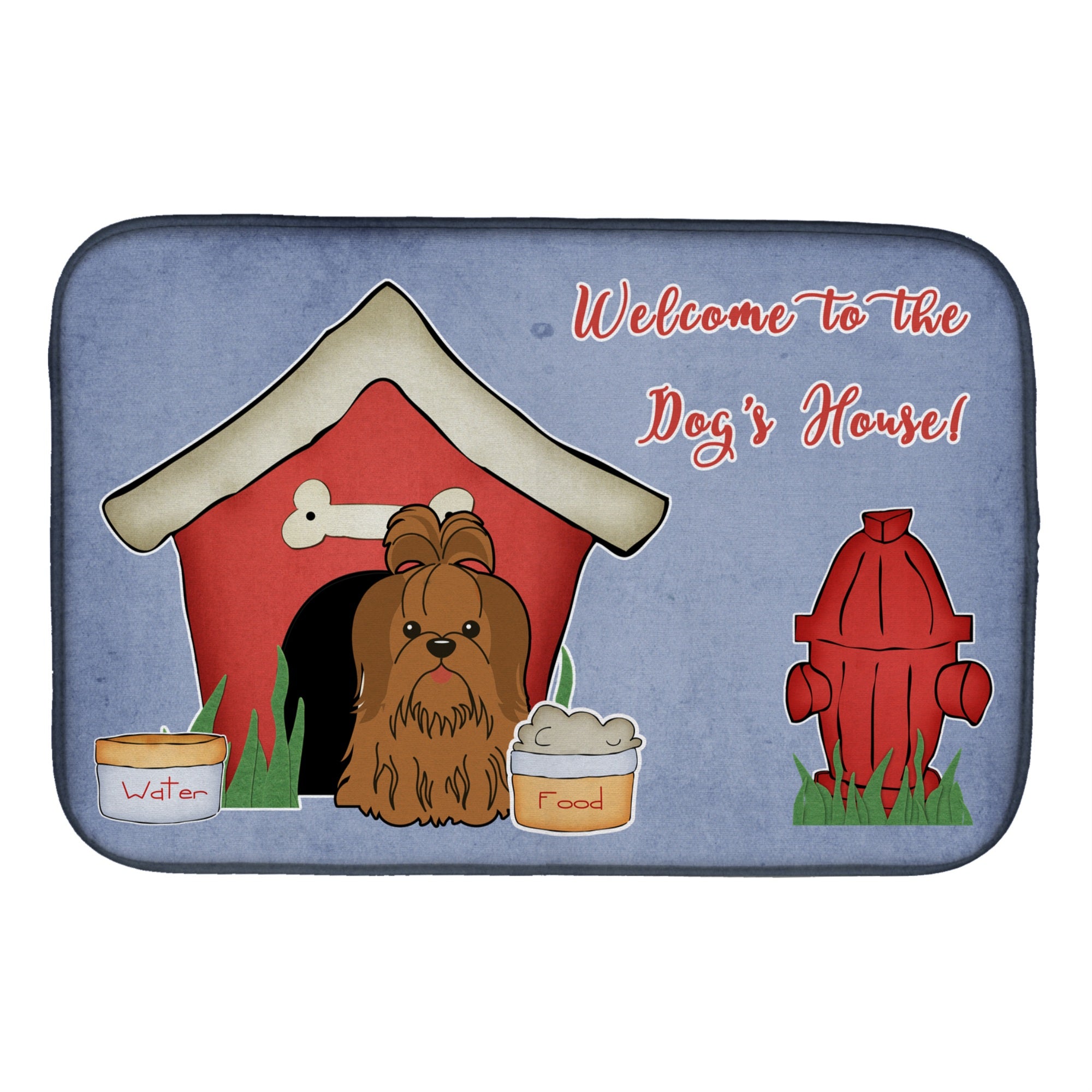 Caroline'S Treasures Dog House Collection Shih Tzu Silver Chocolate Dish Drying Mat, 14 X 21
