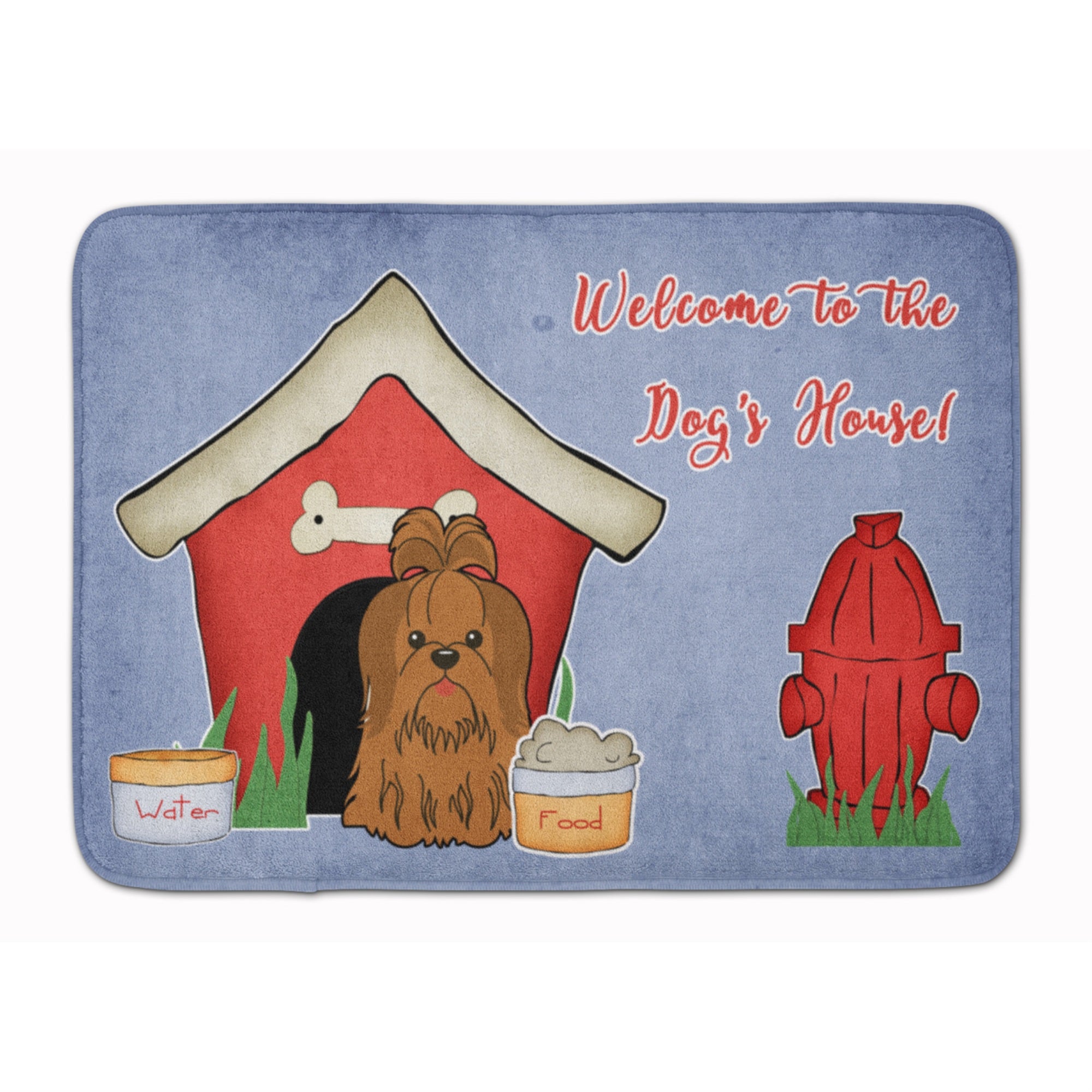 Caroline'S Treasures Dog House Shih Tzu Silver Chocolate Floor Mat, 19 X 27, Multicolor