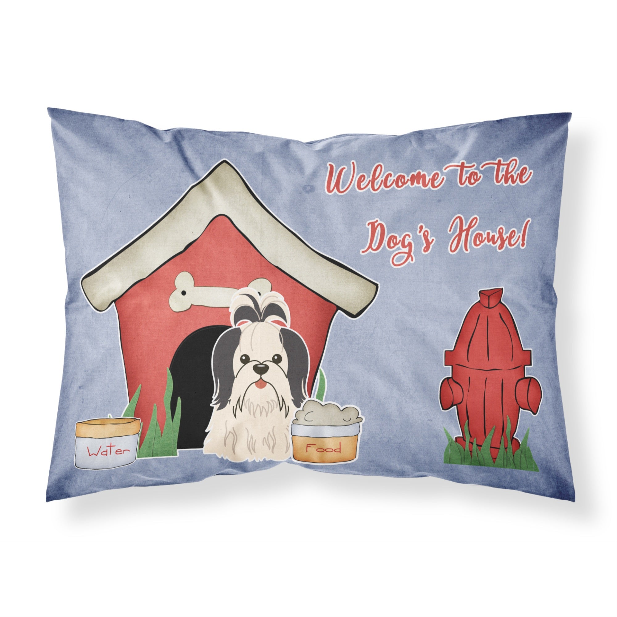 Caroline'S Treasures Dog House Collection Shih Tzu Black White Fabric Standard Pillowcase Bb2842Pillowcase, Multicolor