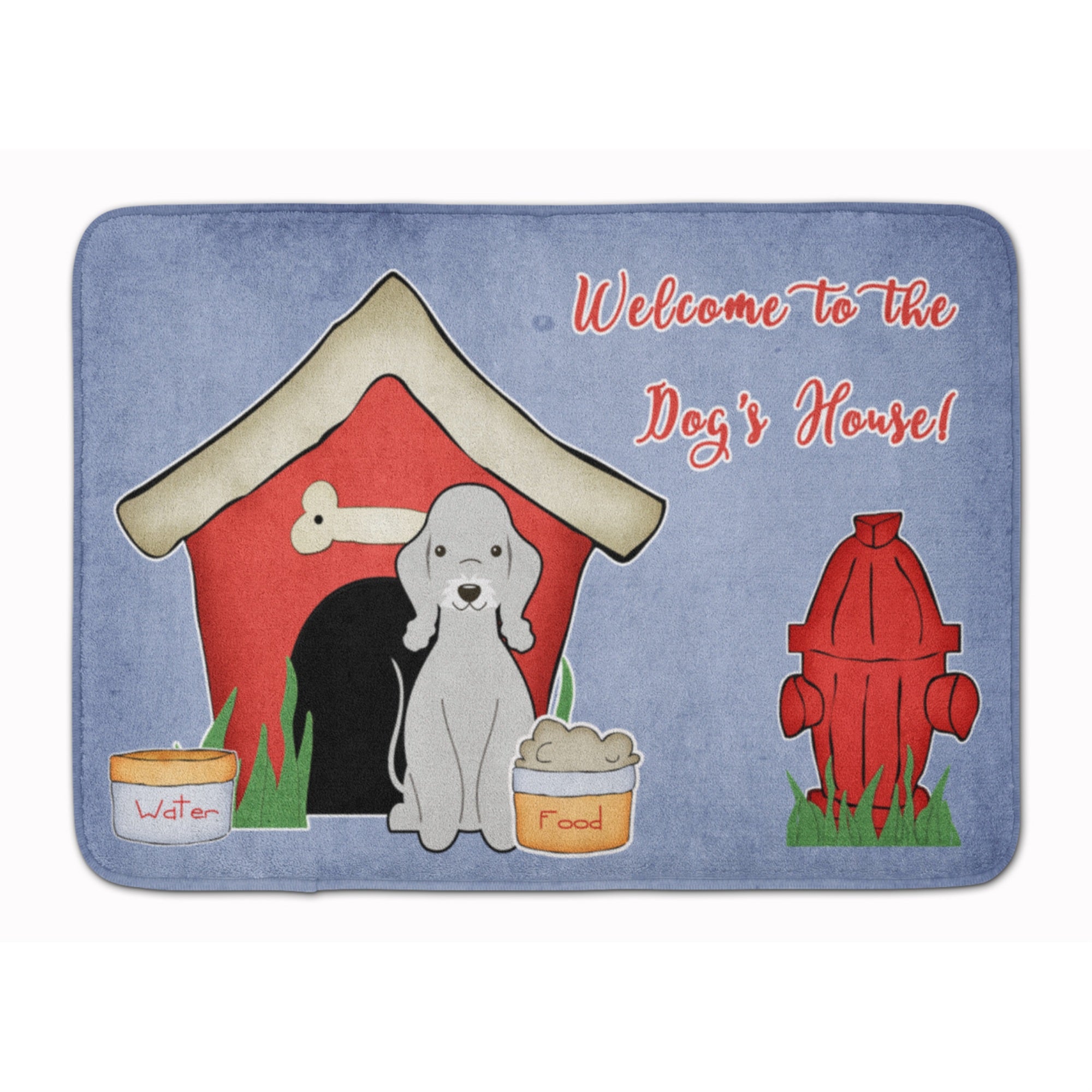 Caroline'S Treasures Dog House Bedlington Terrier Blue Floor Mat, 19 X 27, Multicolor