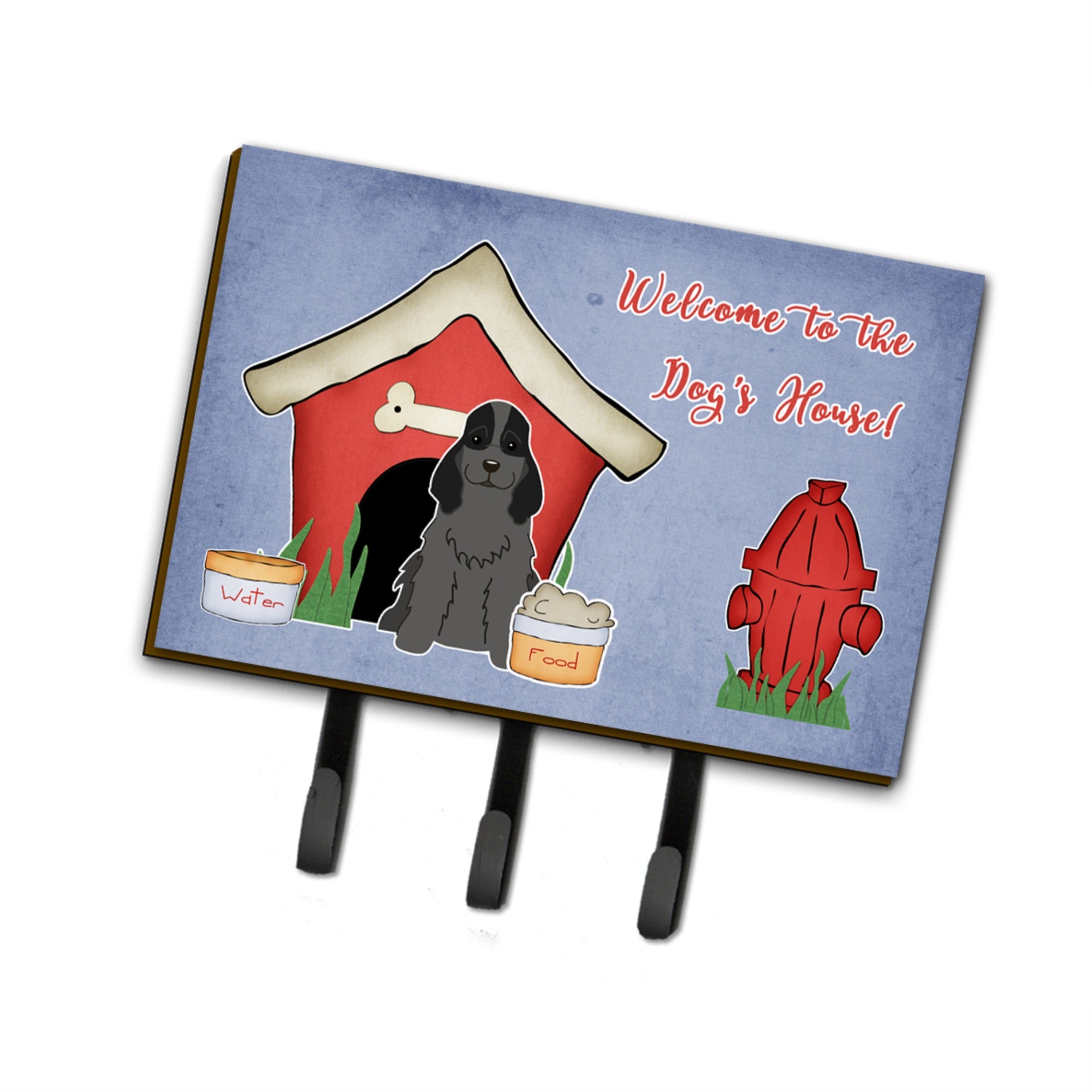 Caroline'S Treasures Dog House Collection Cocker Spaniel Black Leash Or Key Holder Bb2846Th68, Triple