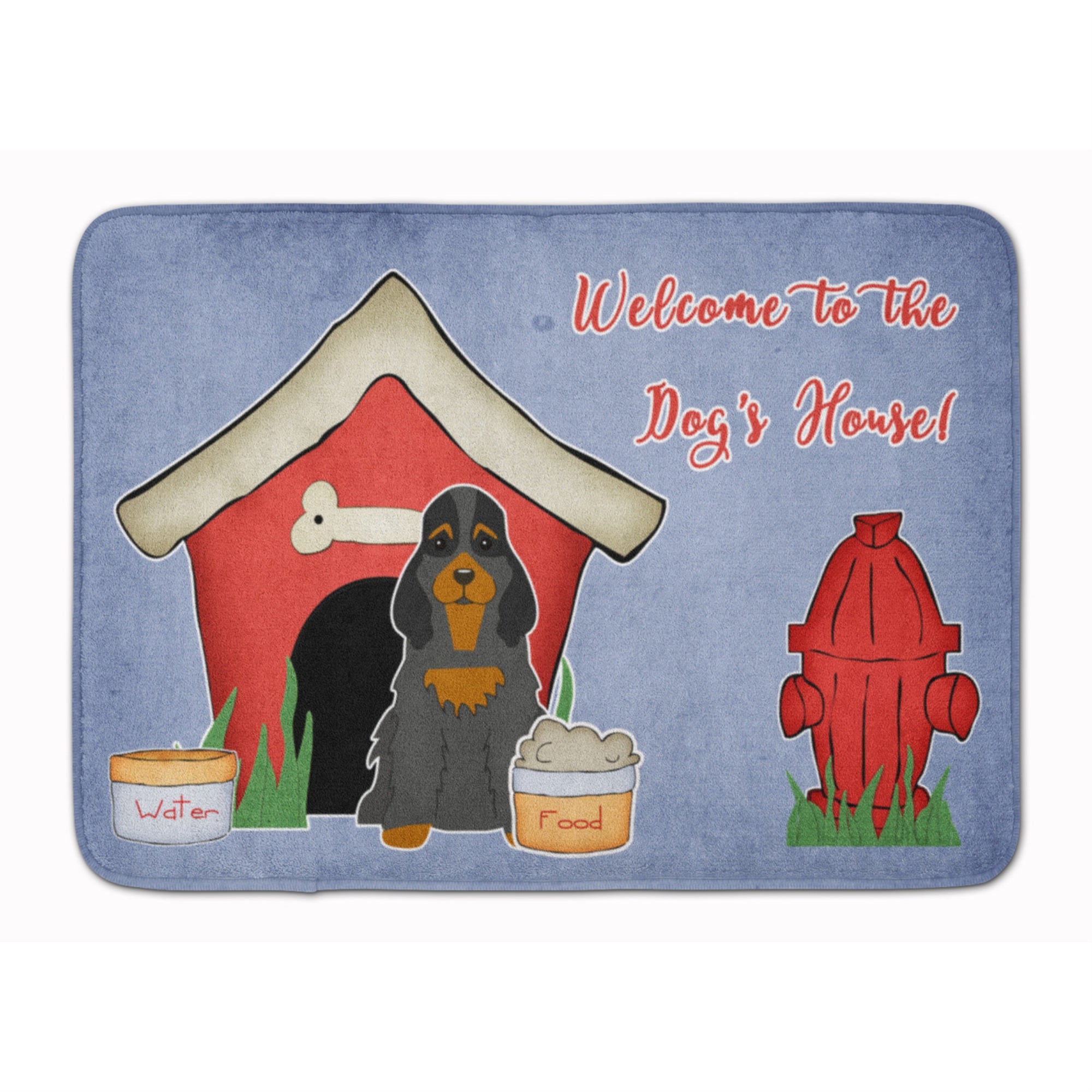 Caroline'S Treasures Dog House Cocker Spaniel Black Tan Floor Mat, 19 X 27, Multicolor