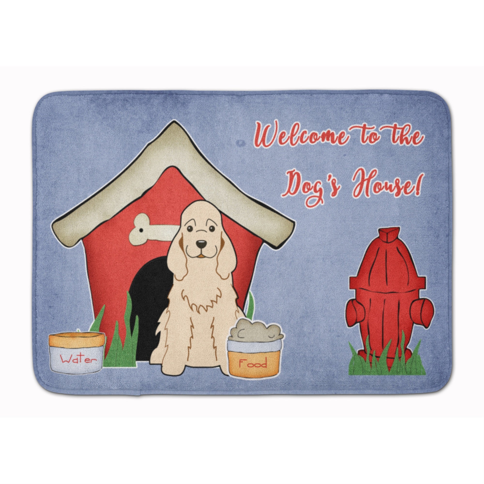 Caroline'S Treasures Dog House Cocker Spaniel Buff Floor Mat, 19 X 27, Multicolor