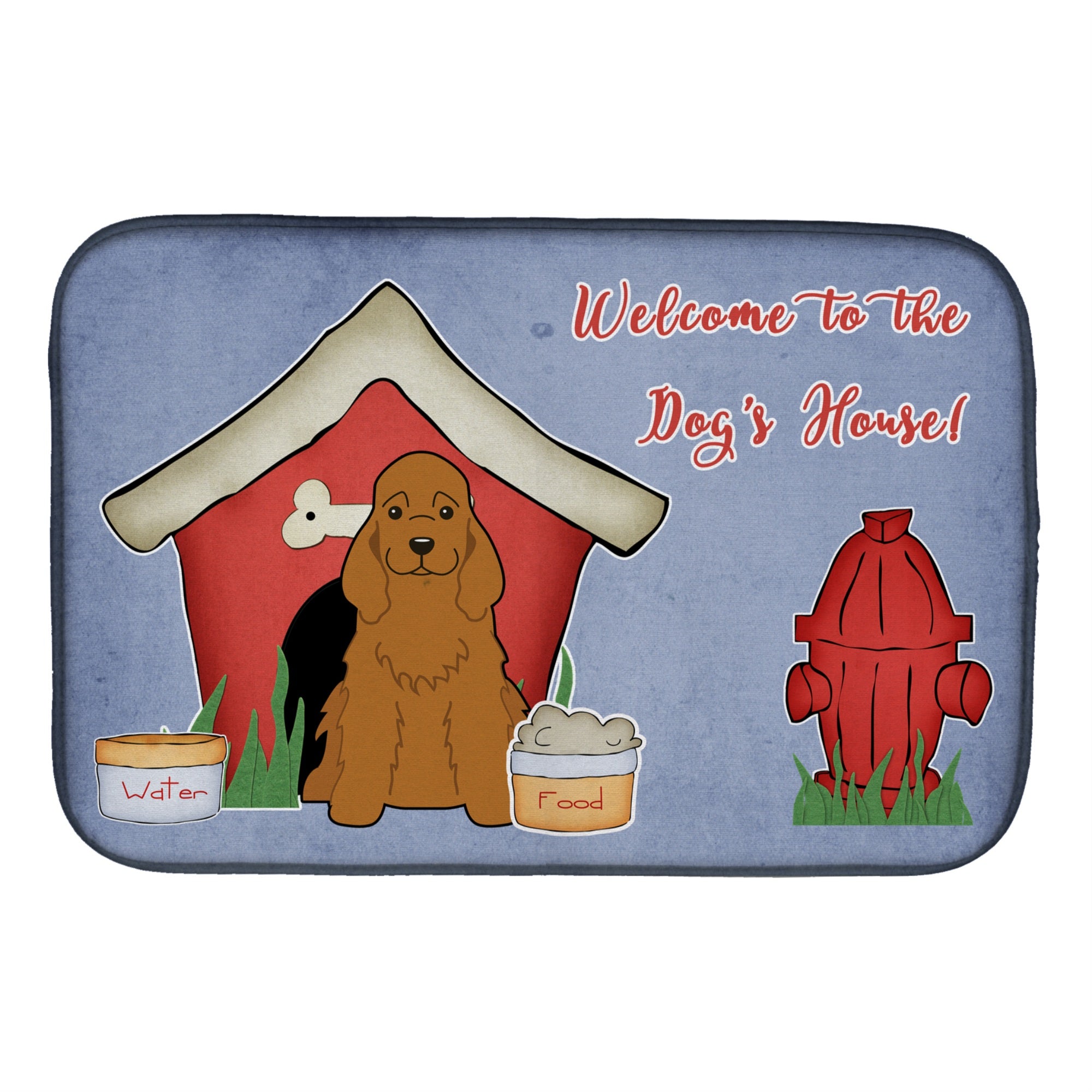 Caroline'S Treasures Dog House Collection Cocker Spaniel Red Dish Drying Mat, 14 X 21