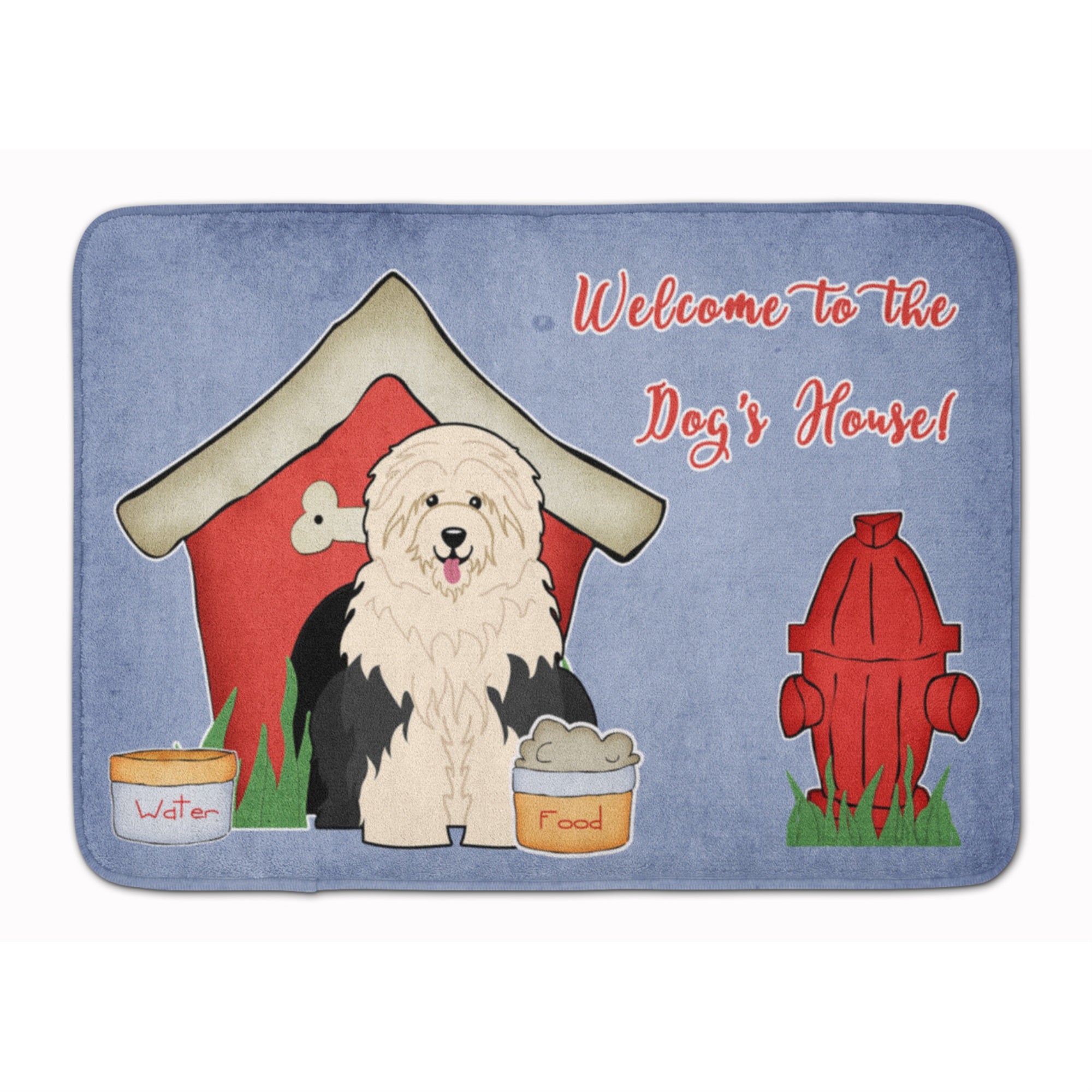 Caroline'S Treasures Dog House Old English Sheepdog Floor Mat, 19 X 27, Multicolor