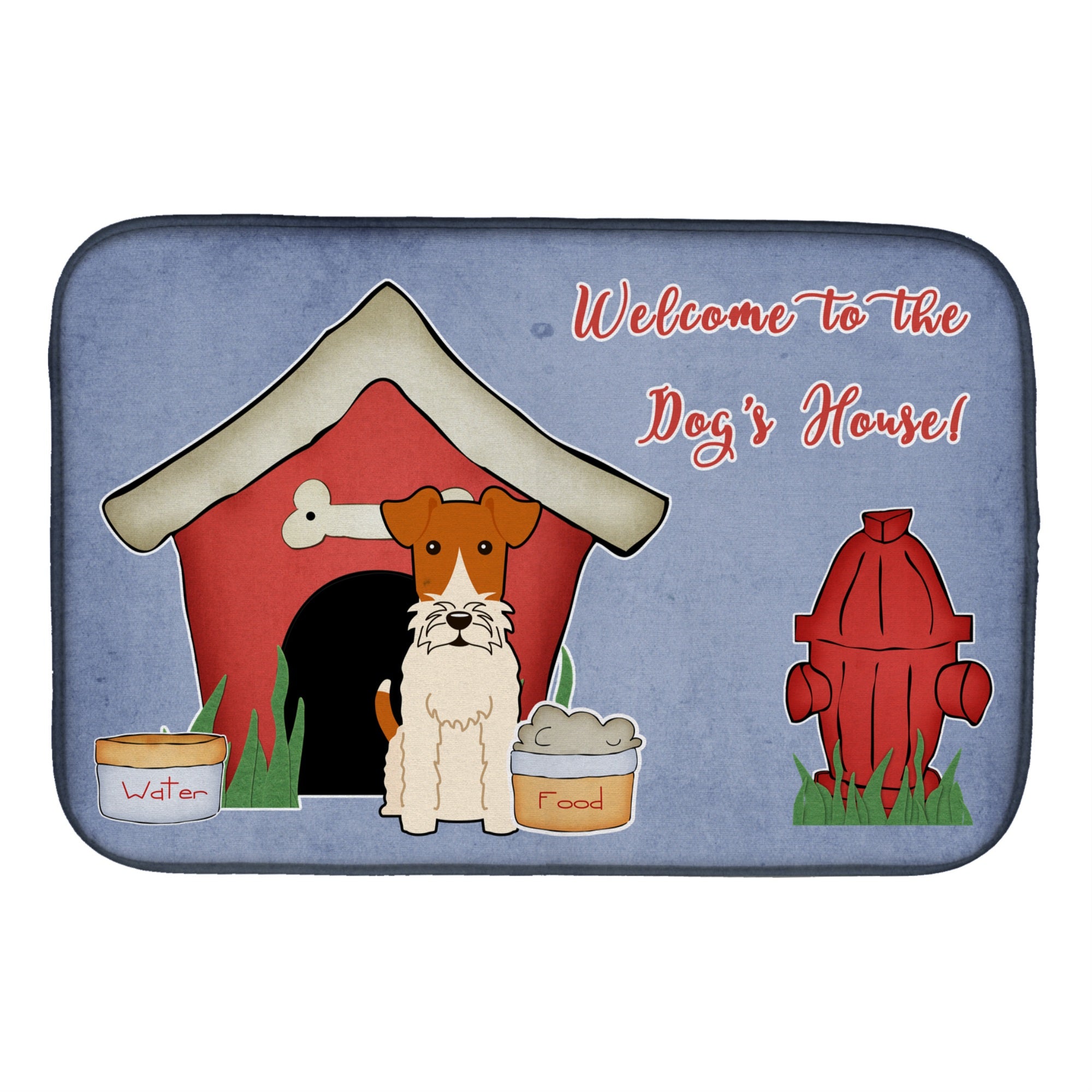 Caroline'S Treasures Dog House Collection Wire Fox Terrier Dish Drying Mat, 14 X 21