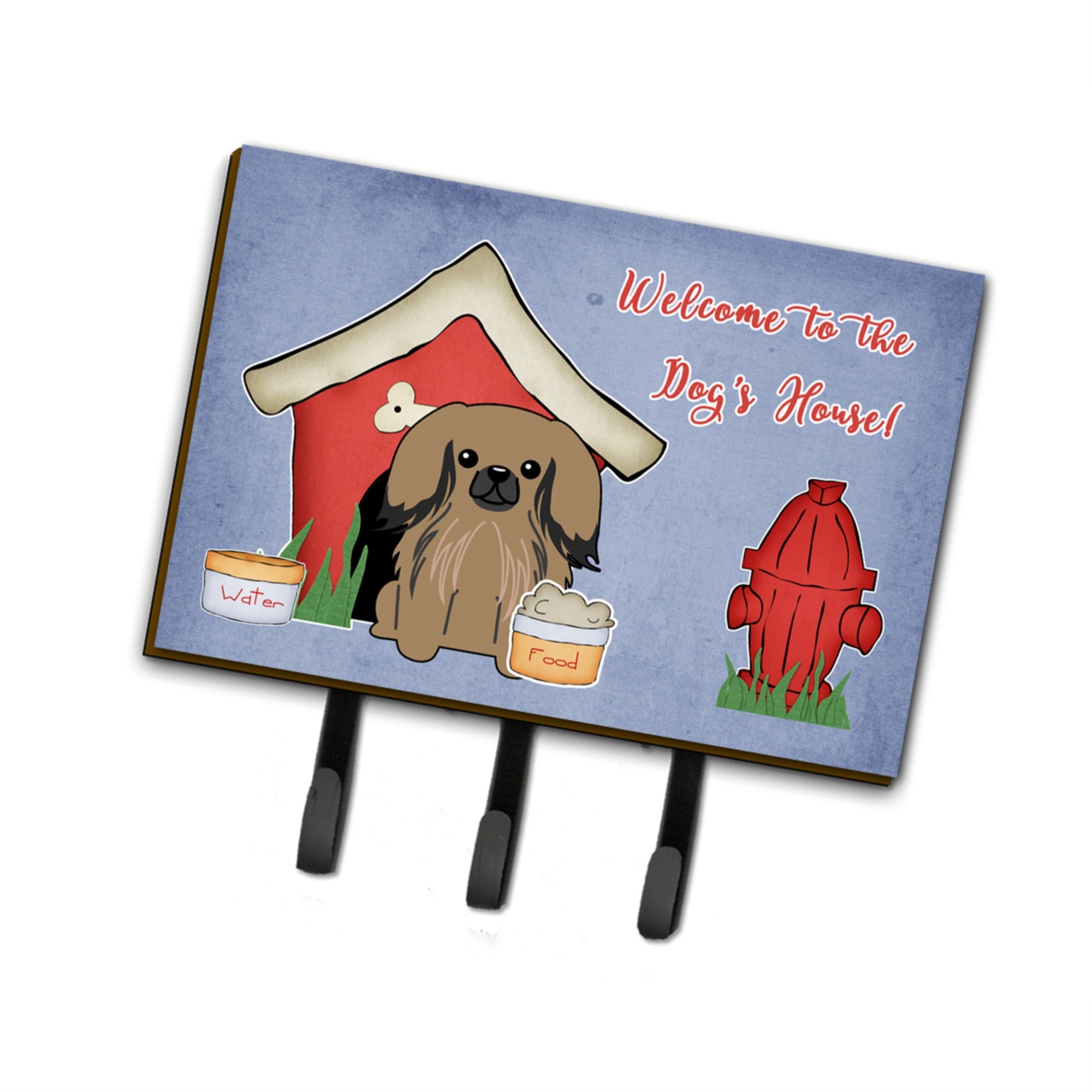 Caroline'S Treasures Dog House Collection Pekingnese Tan Leash Or Key Holder Bb2856Th68, Triple, Multicolor