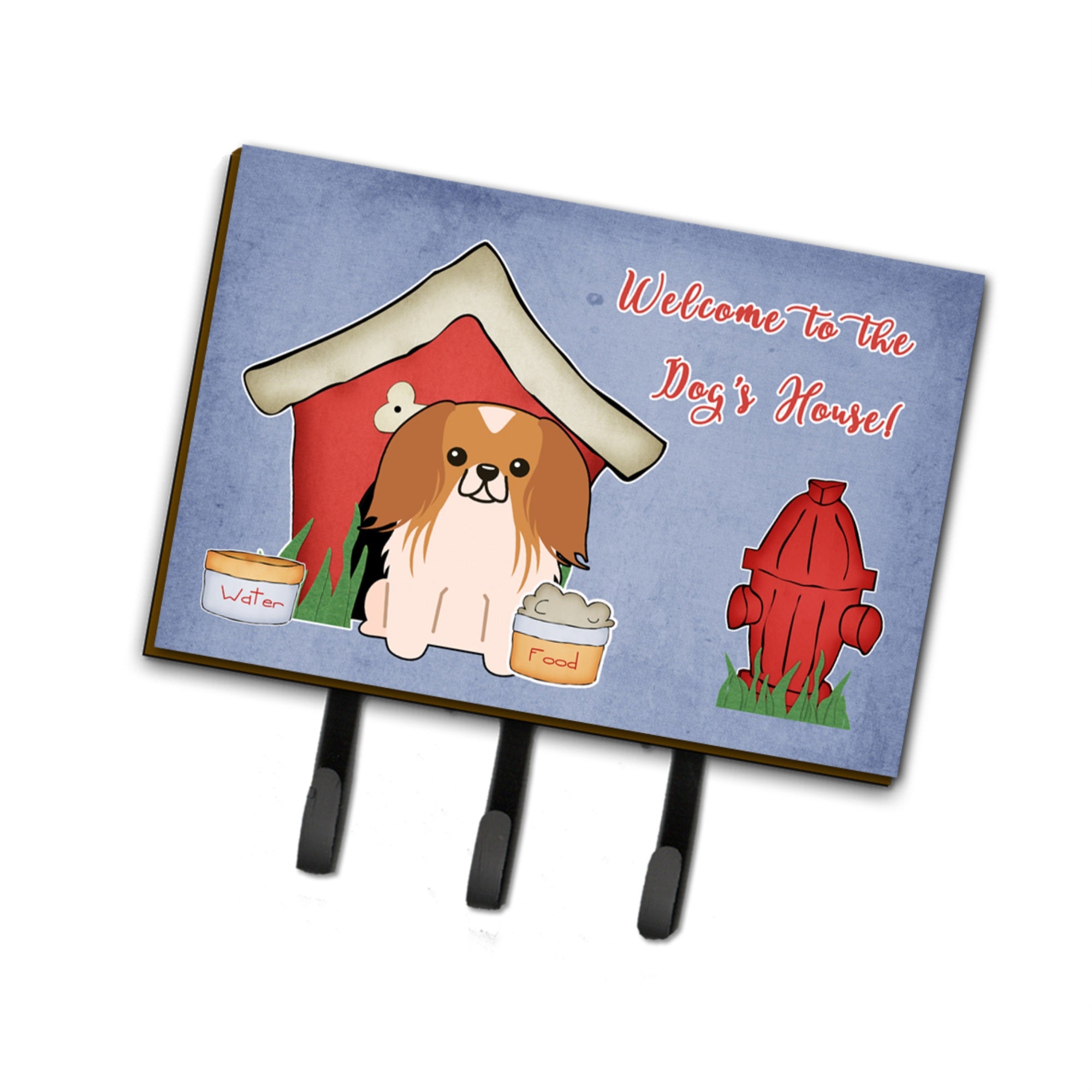 Caroline'S Treasures Dog House Collection Pekingnese Red White Leash Or Key Holder Bb2857Th68, Triple, Multicolor
