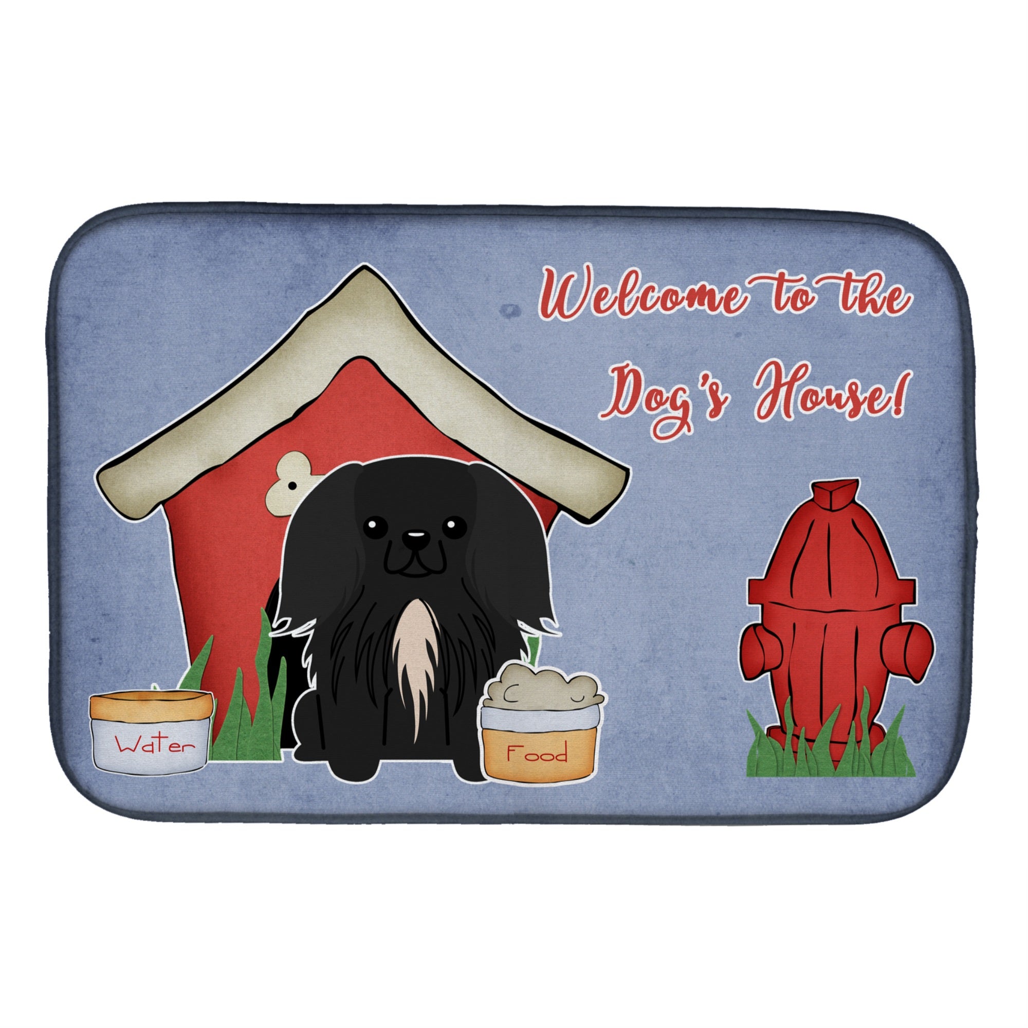 Caroline'S Treasures Dog House Collection Pekingese Black Dish Drying Mat, 14 X 21