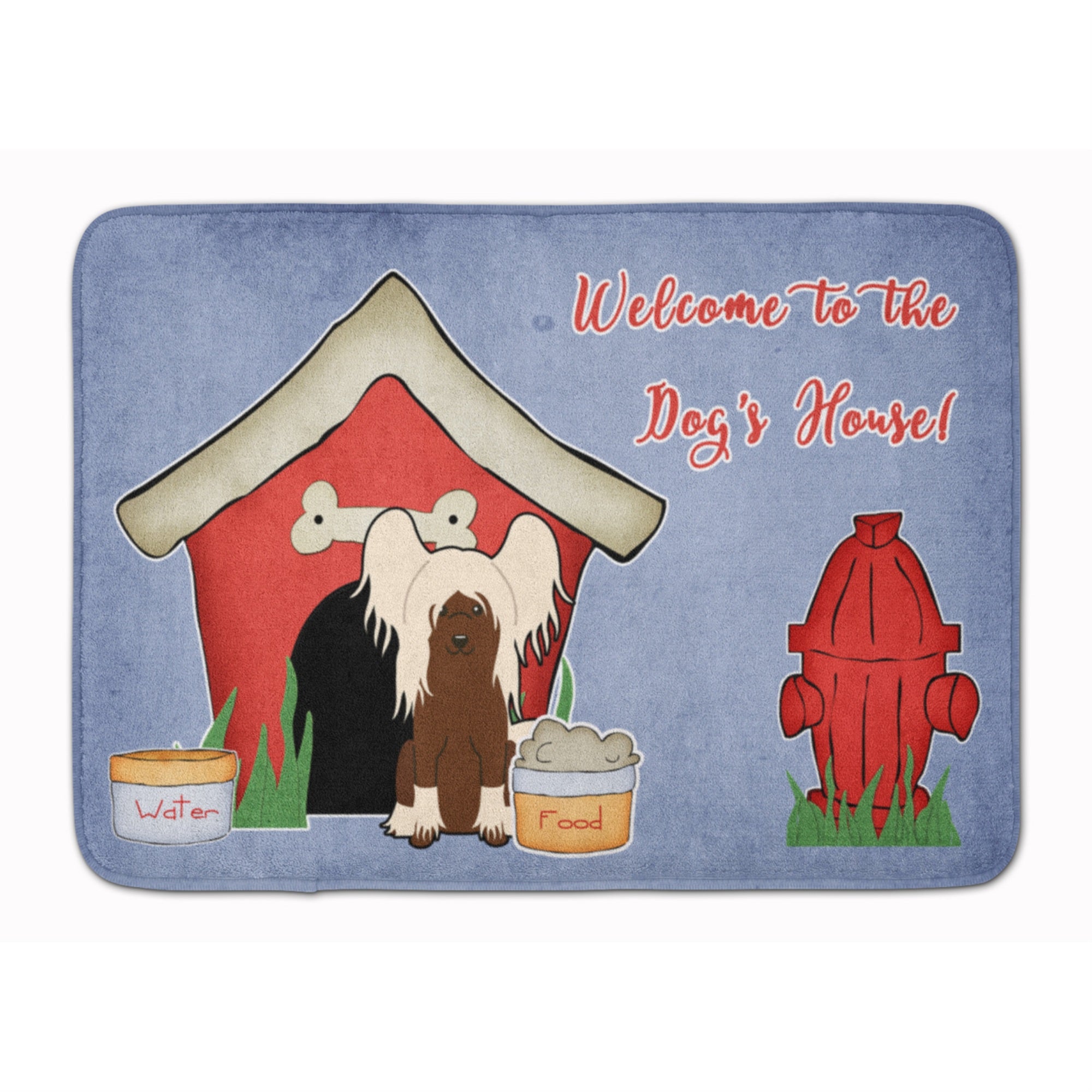 Caroline'S Treasures Dog House Chinese Crested Cream Floor Mat, 19 X 27, Multicolor