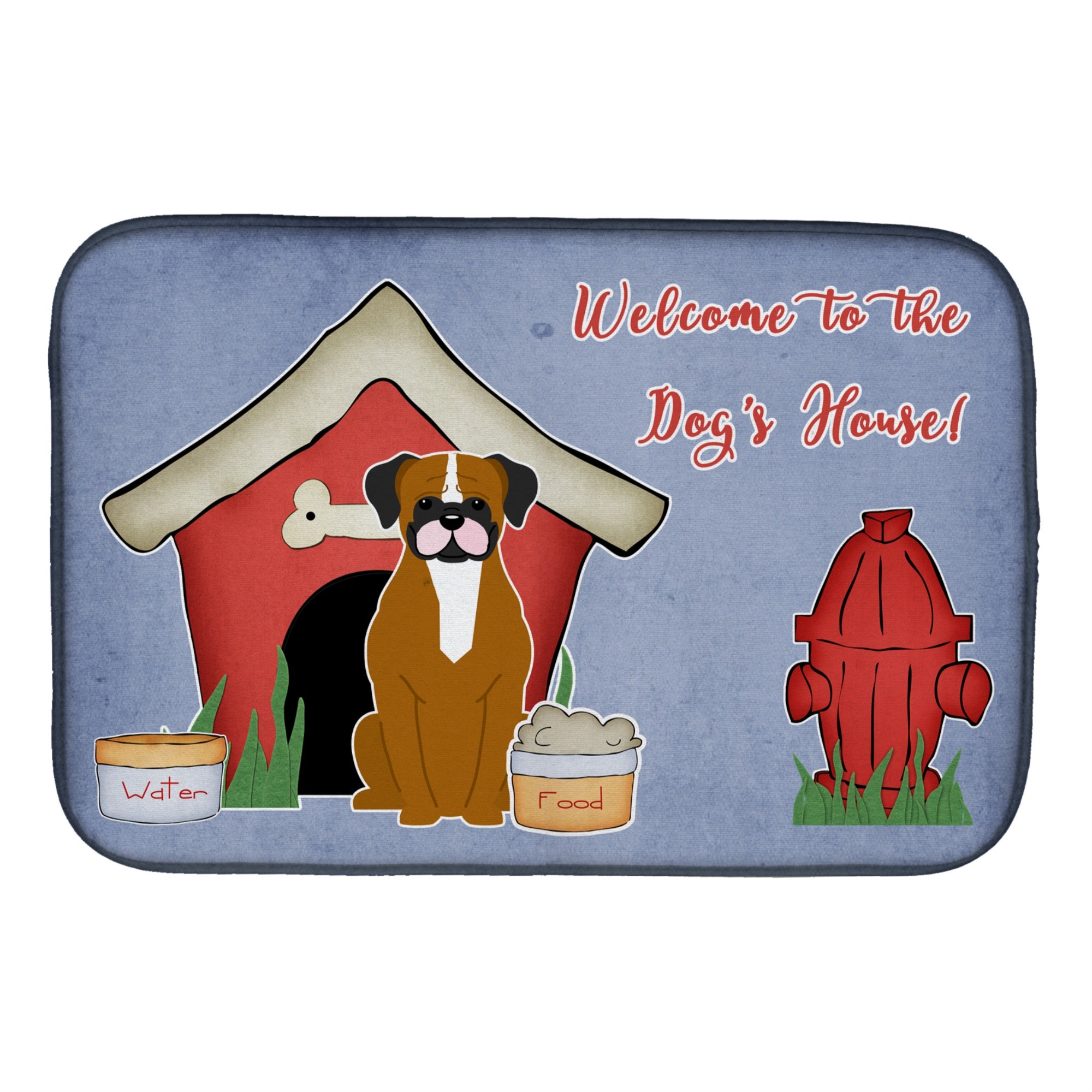 Caroline'S Treasures Dog House Collection Flashy Fawn Boxer Dish Drying Mat, 14 X 21