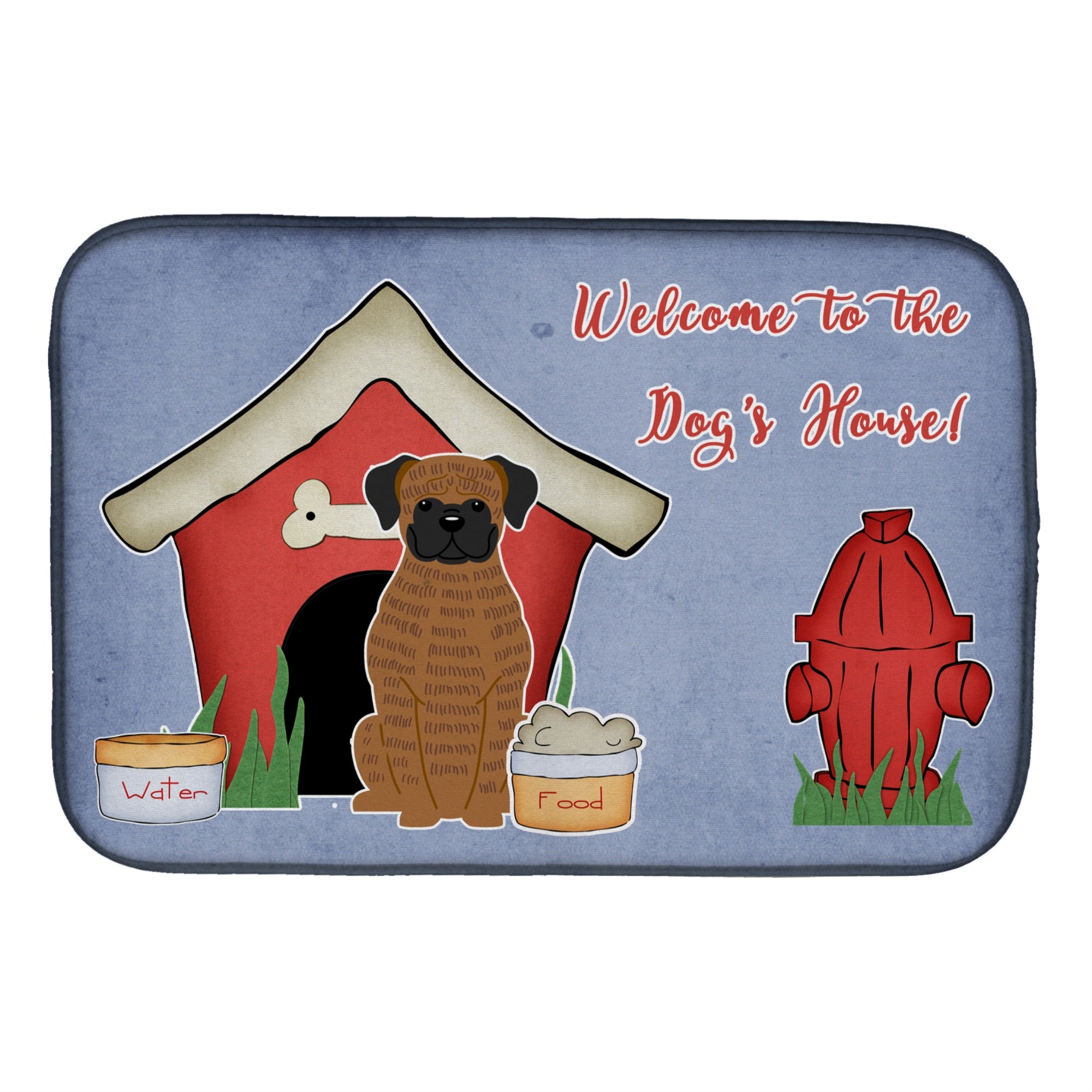 Caroline'S Treasures Dog House Collection Brindle Boxer Dish Drying Mat, 14 X 21
