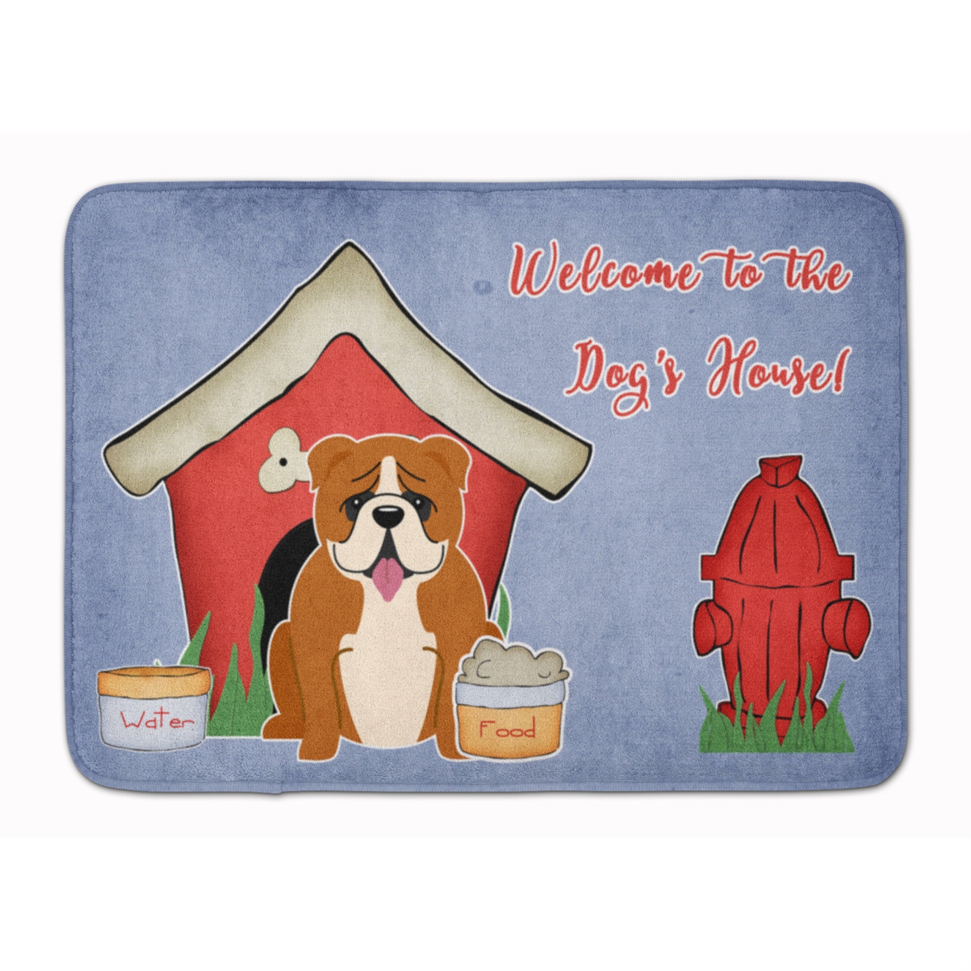 Caroline'S Treasures Dog House English Bulldog Red White Floor Mat, 19 X 27, Multicolor