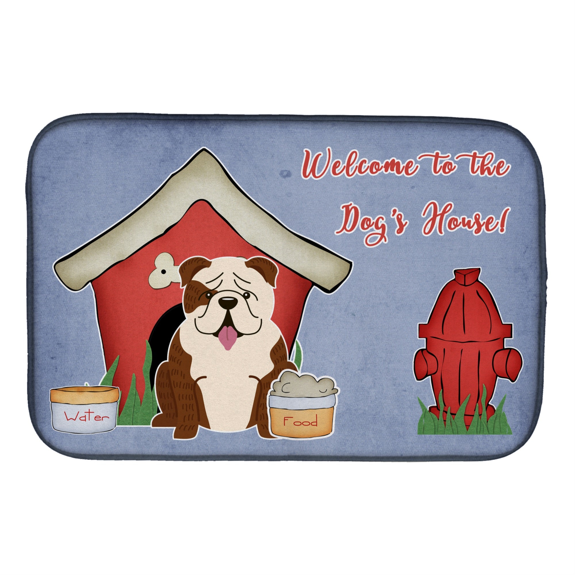 Caroline'S Treasures Dog House Collection English Bulldog Brindle White Dish Drying Mat, 14 X 21