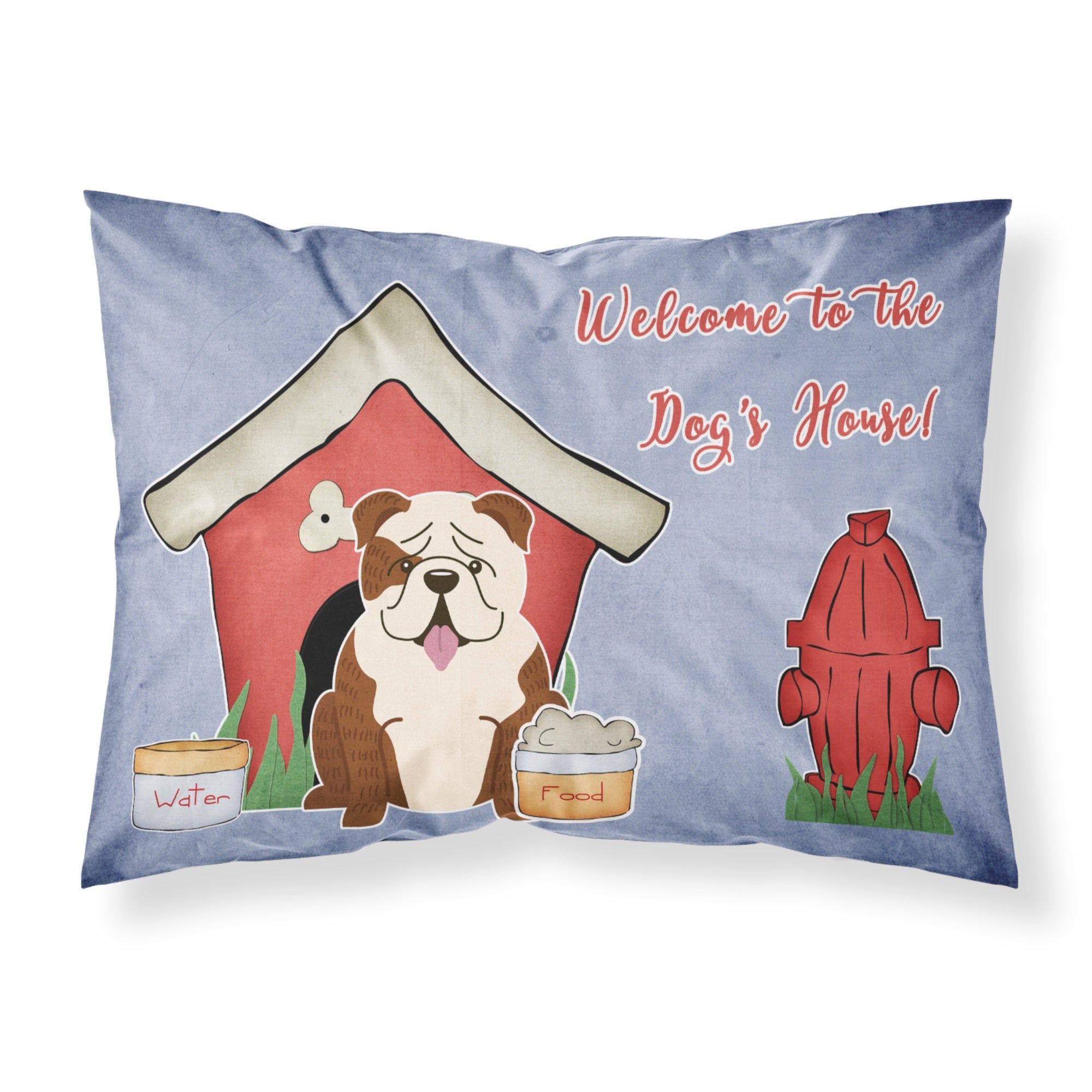 Caroline'S Treasures Dog House Collection English Bulldog Brindle White Fabric Standard Pillowcase Bb2875Pillowcase, Multicolo