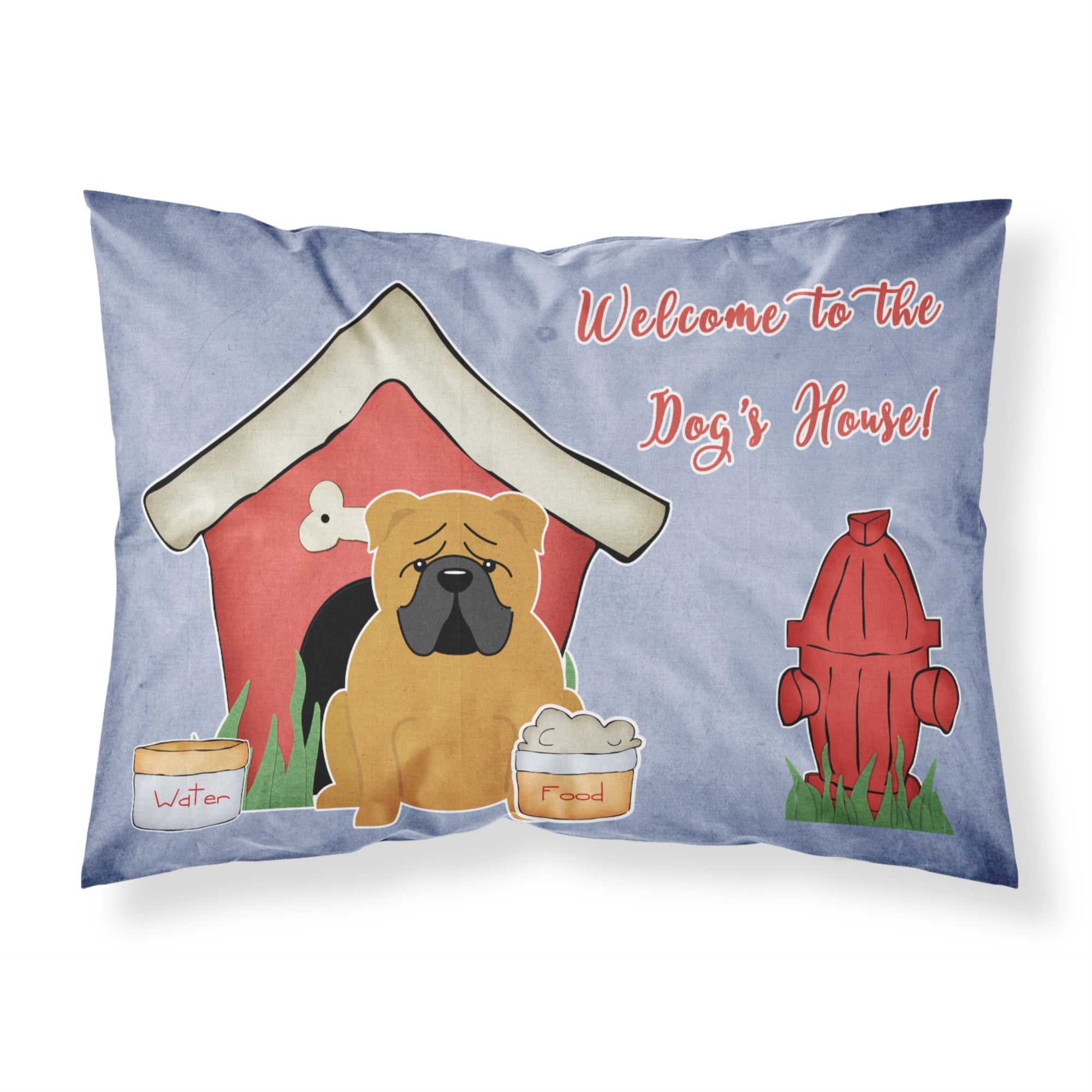 Caroline'S Treasures Dog House Collection English Bulldog Red Fabric Standard Pillowcase Bb2876Pillowcase, Multicolor
