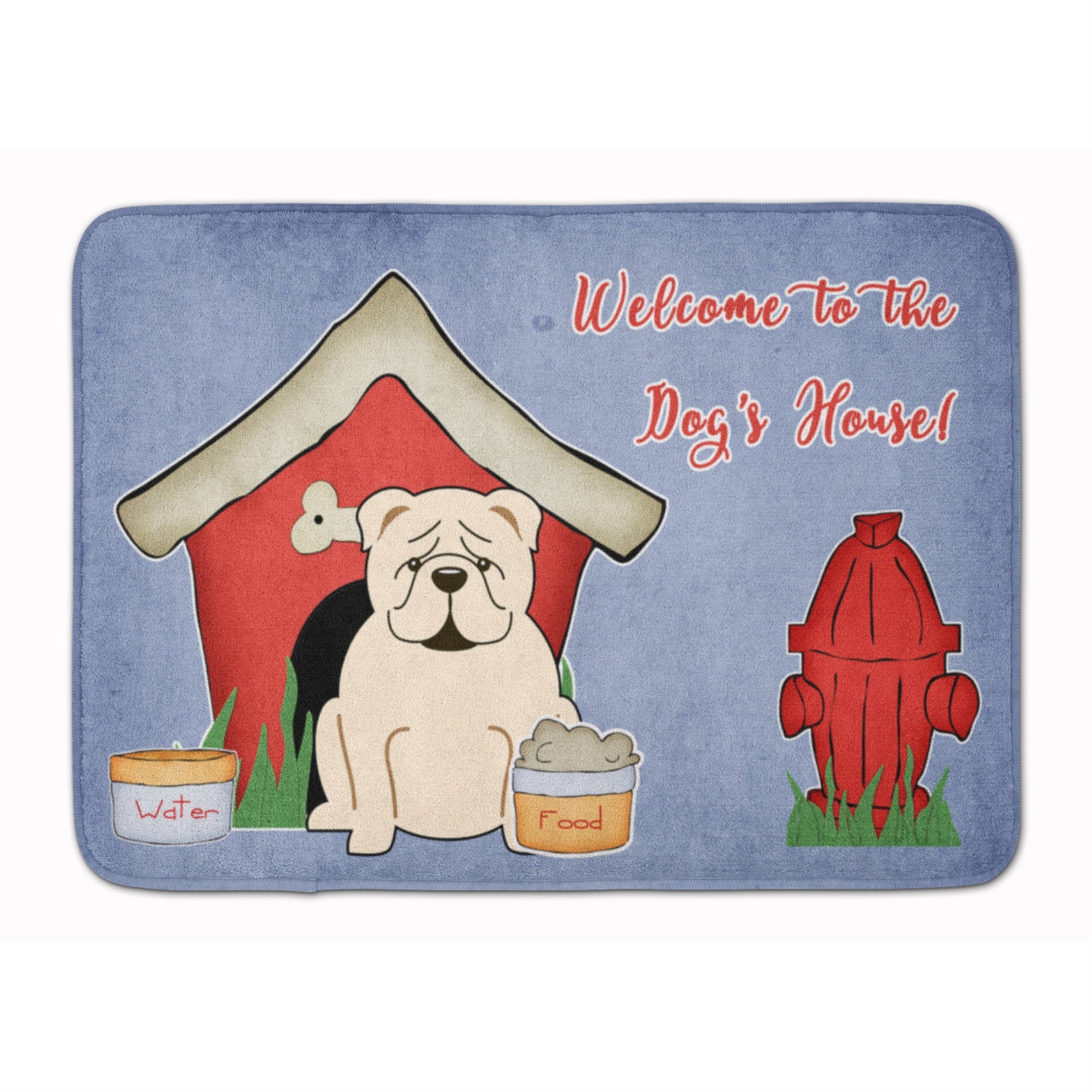 Caroline'S Treasures Dog House English Bulldog White Floor Mat, 19 X 27, Multicolor