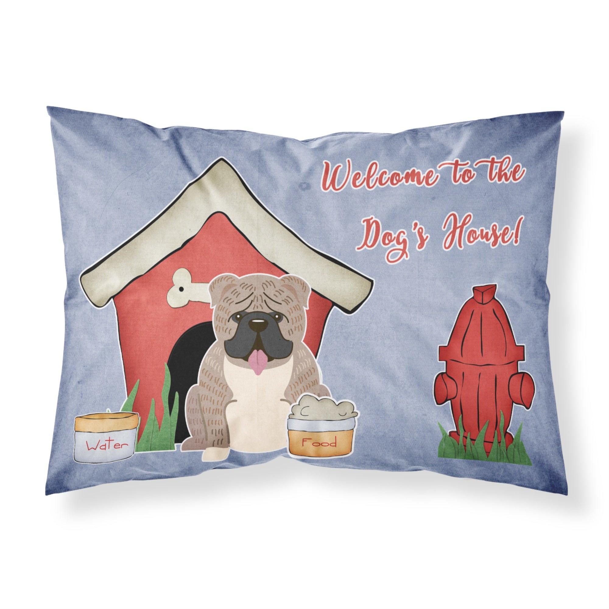 Caroline'S Treasures Dog House Collection English Bulldog Grey Brindle Fabric Standard Pillowcase Bb2880Pillowcase, Multicolor