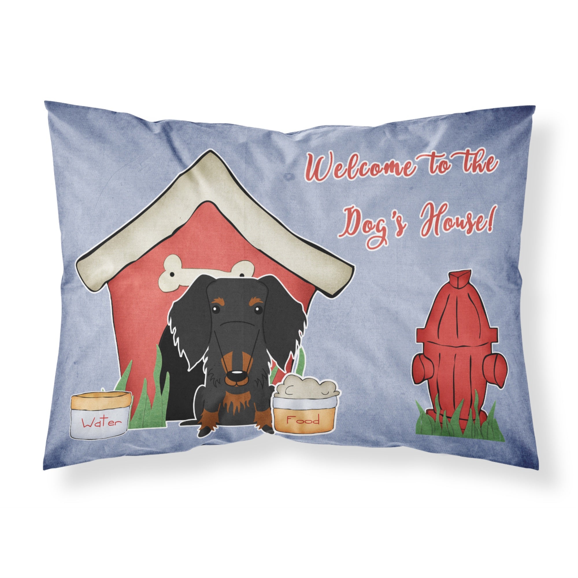 Caroline'S Treasures Dog House Collection Wire Haired Dachshund Black Tan Fabric Standard Pillowcase Bb2881Pillowcase, Multico