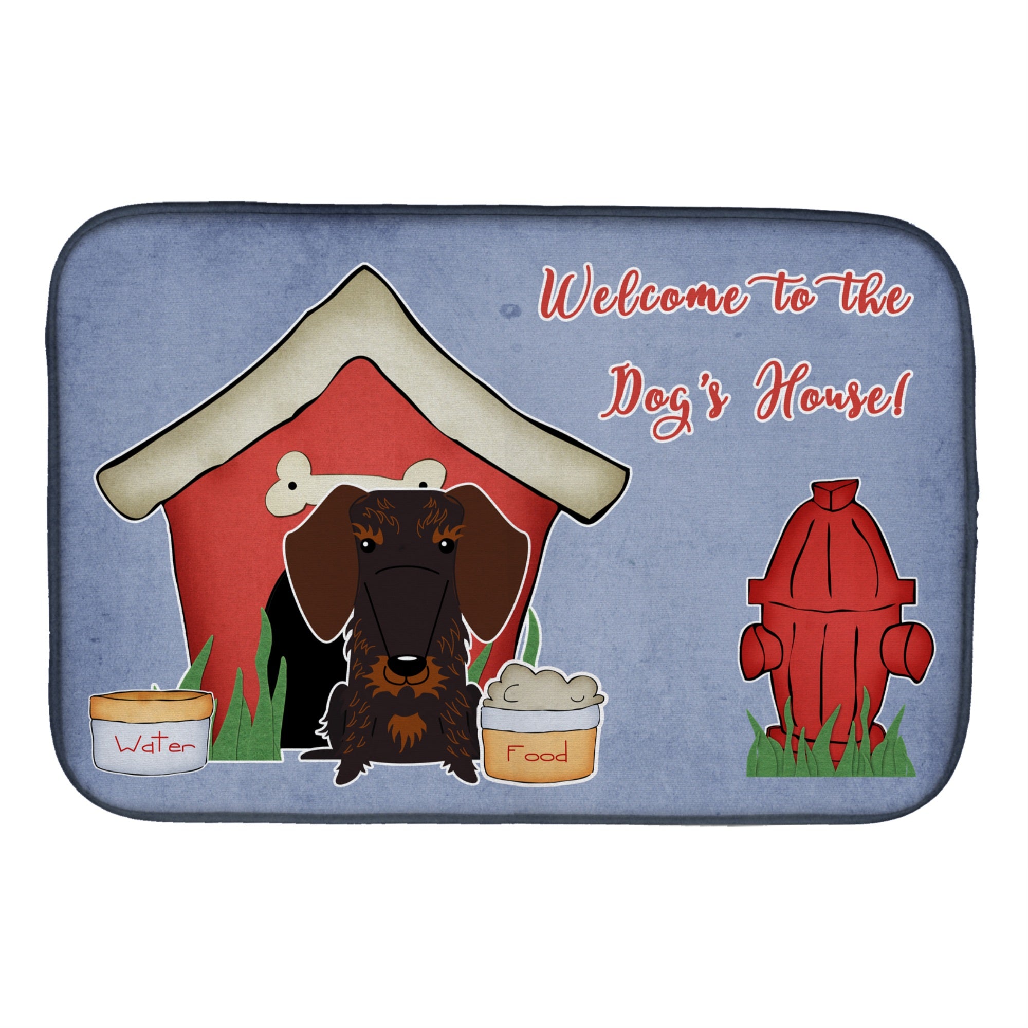 Caroline'S Treasures Dog House Collection Wire Haired Dachshund Chocolate Dish Drying Mat, 14 X 21