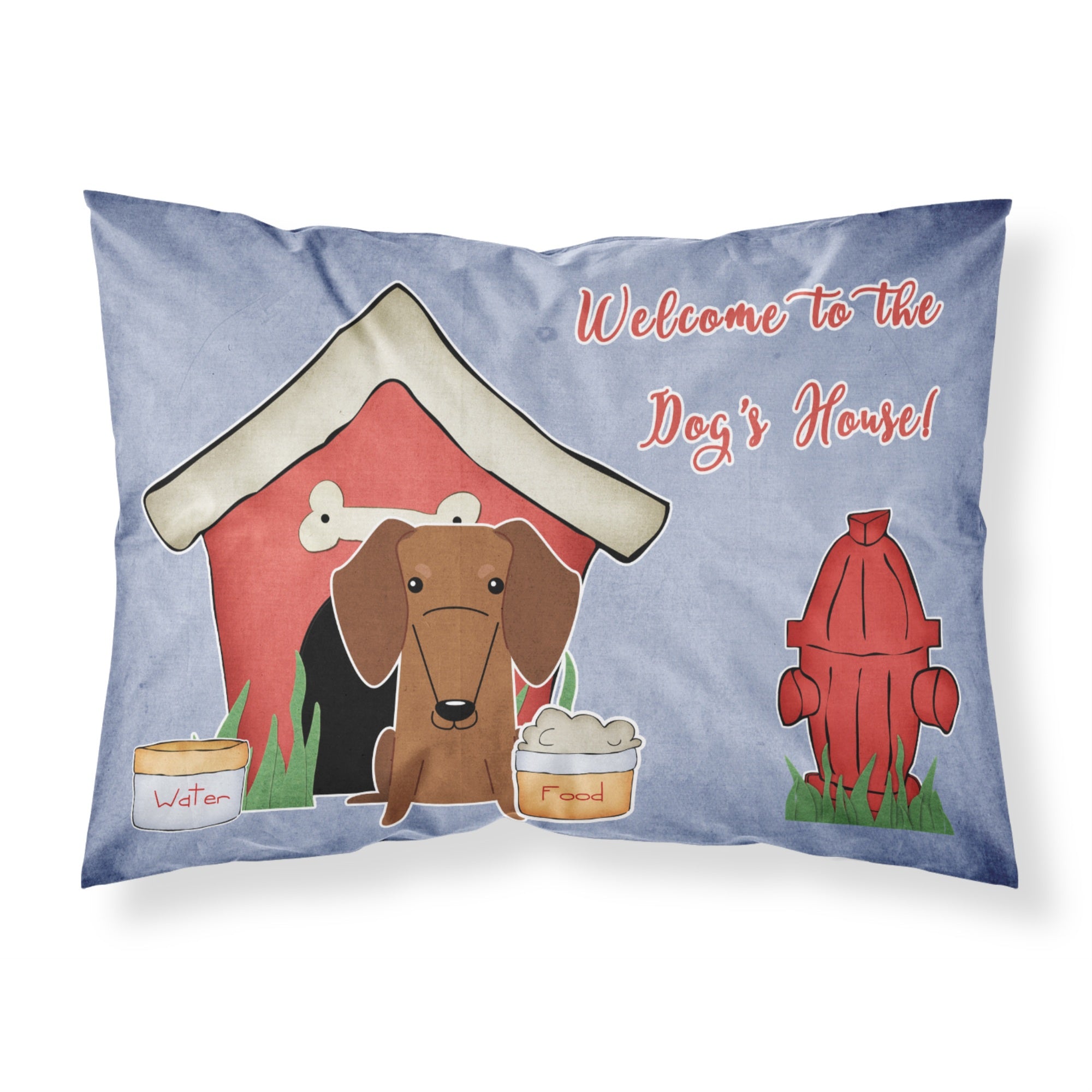 Caroline'S Treasures Dog House Collection Dachshund Red Brown Fabric Standard Pillowcase Bb2884Pillowcase, Multicolor