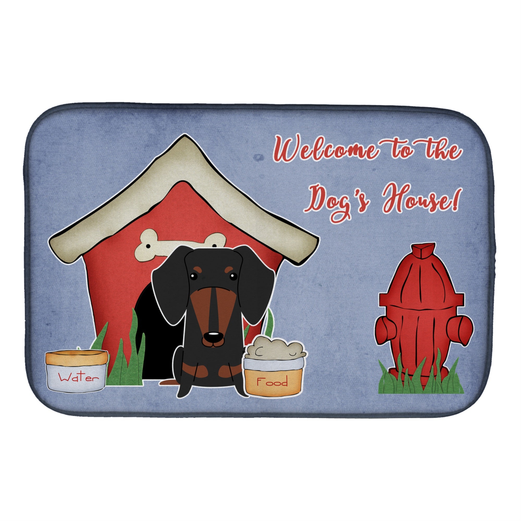 Caroline'S Treasures Dog House Collection Dachshund Black Tan Dish Drying Mat, 14 X 21