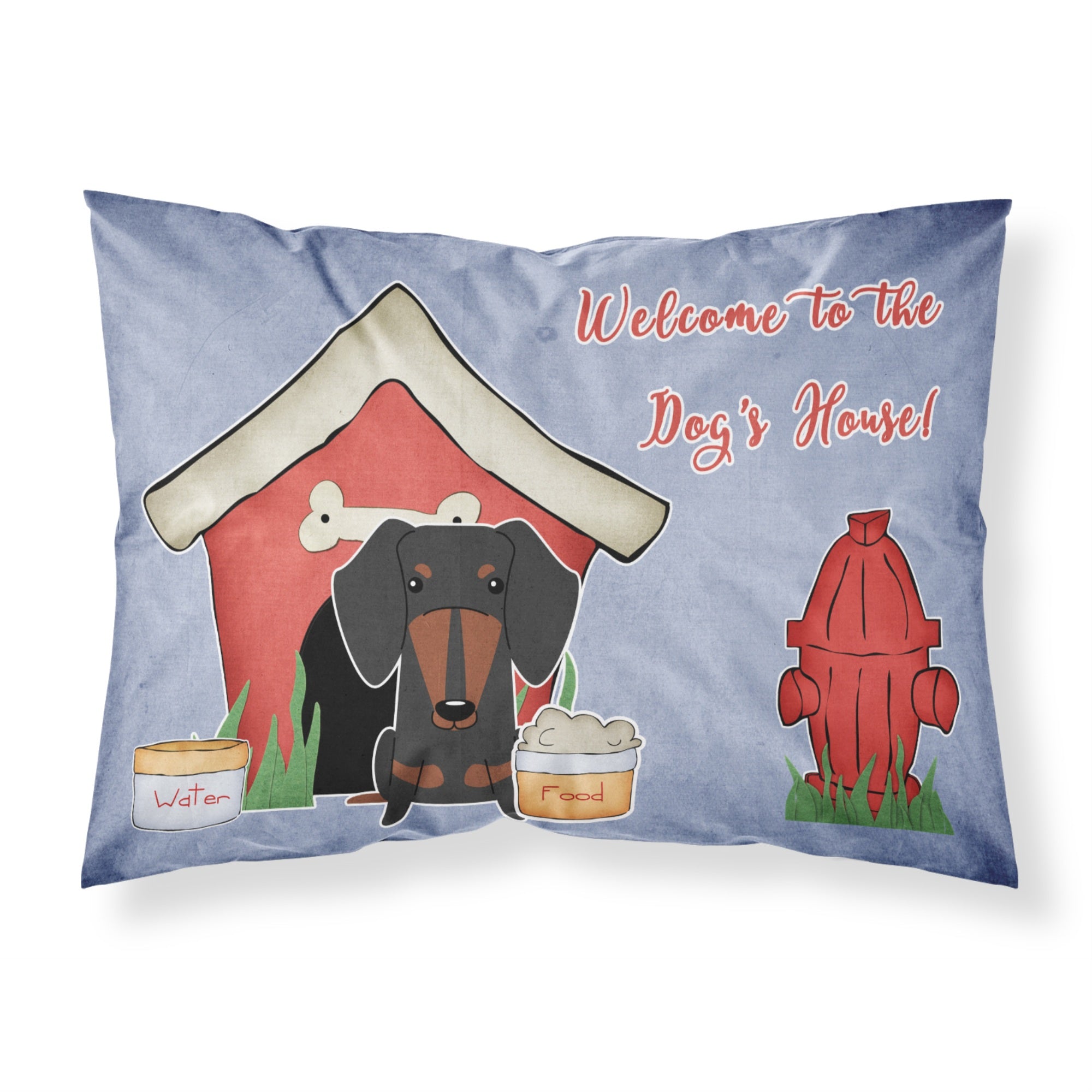 Caroline'S Treasures Dog House Collection Dachshund Black Tan Fabric Standard Pillowcase Bb2886Pillowcase, Multicolor