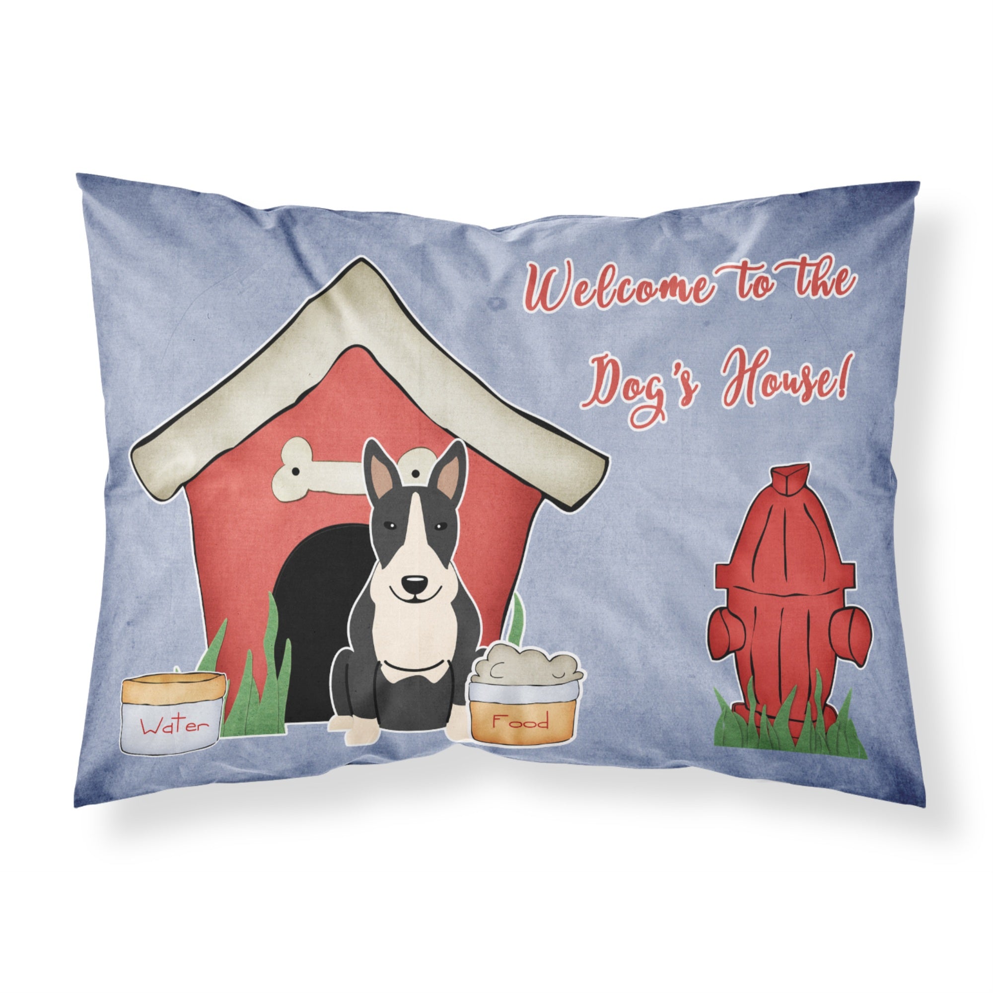 Caroline'S Treasures Dog House Collection Bull Terrier Black White Fabric Standard Pillowcase Bb2887Pillowcase, Multicolor
