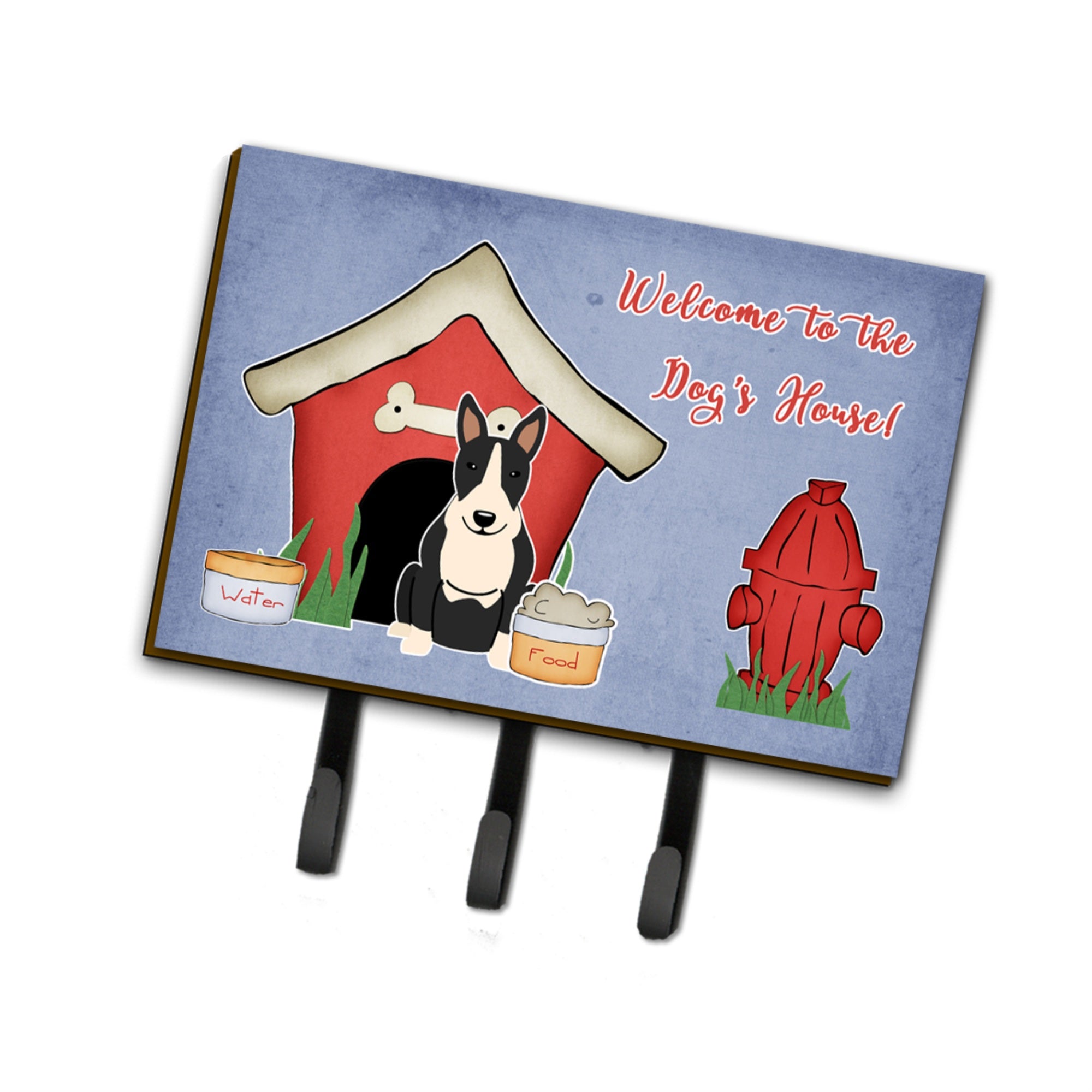 Caroline'S Treasures Dog House Collection Bull Terrier Black White Leash Or Key Holder Bb2887Th68, Triple, Multicolor