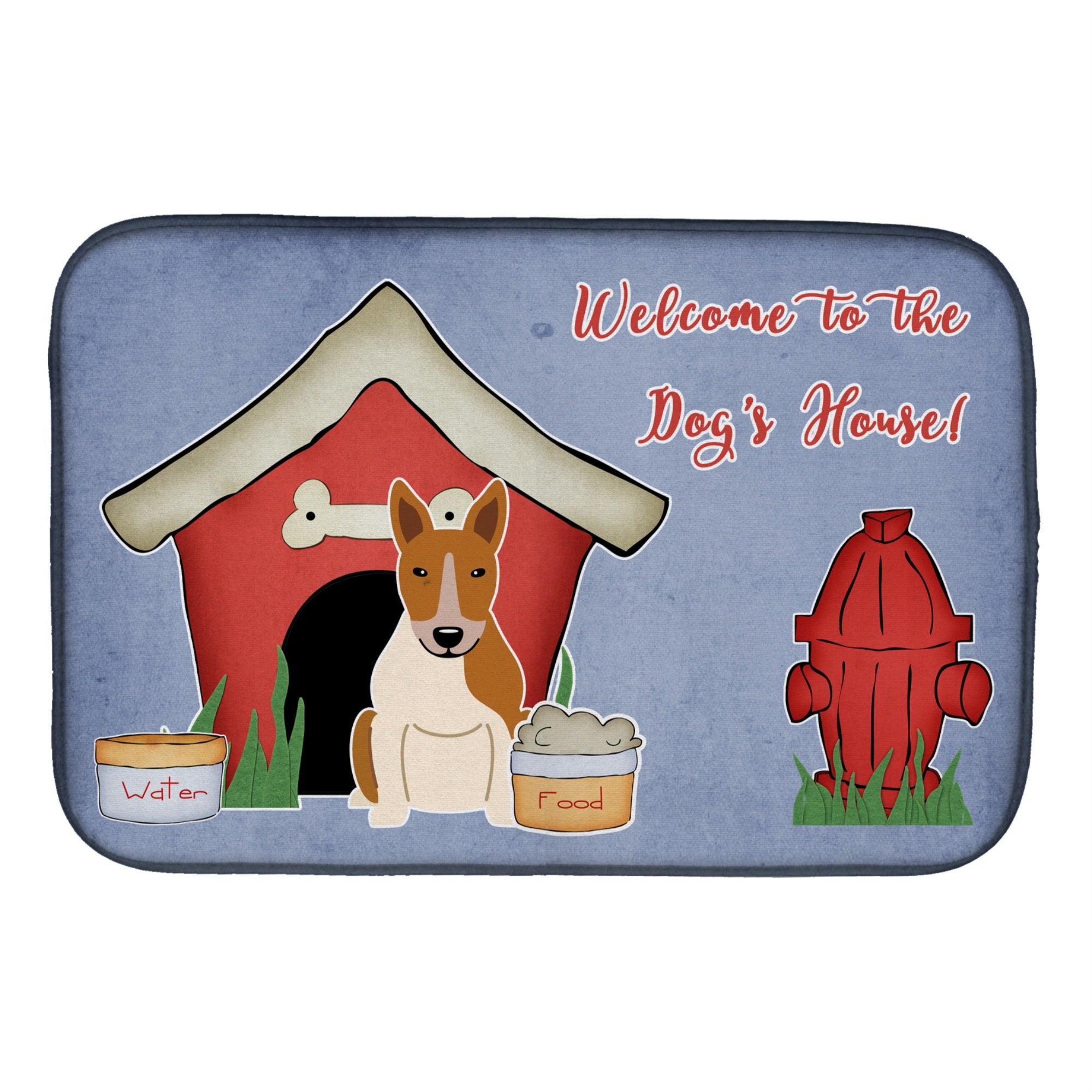 Caroline'S Treasures Dog House Collection Red White Dish Drying Mat, 14 X 21
