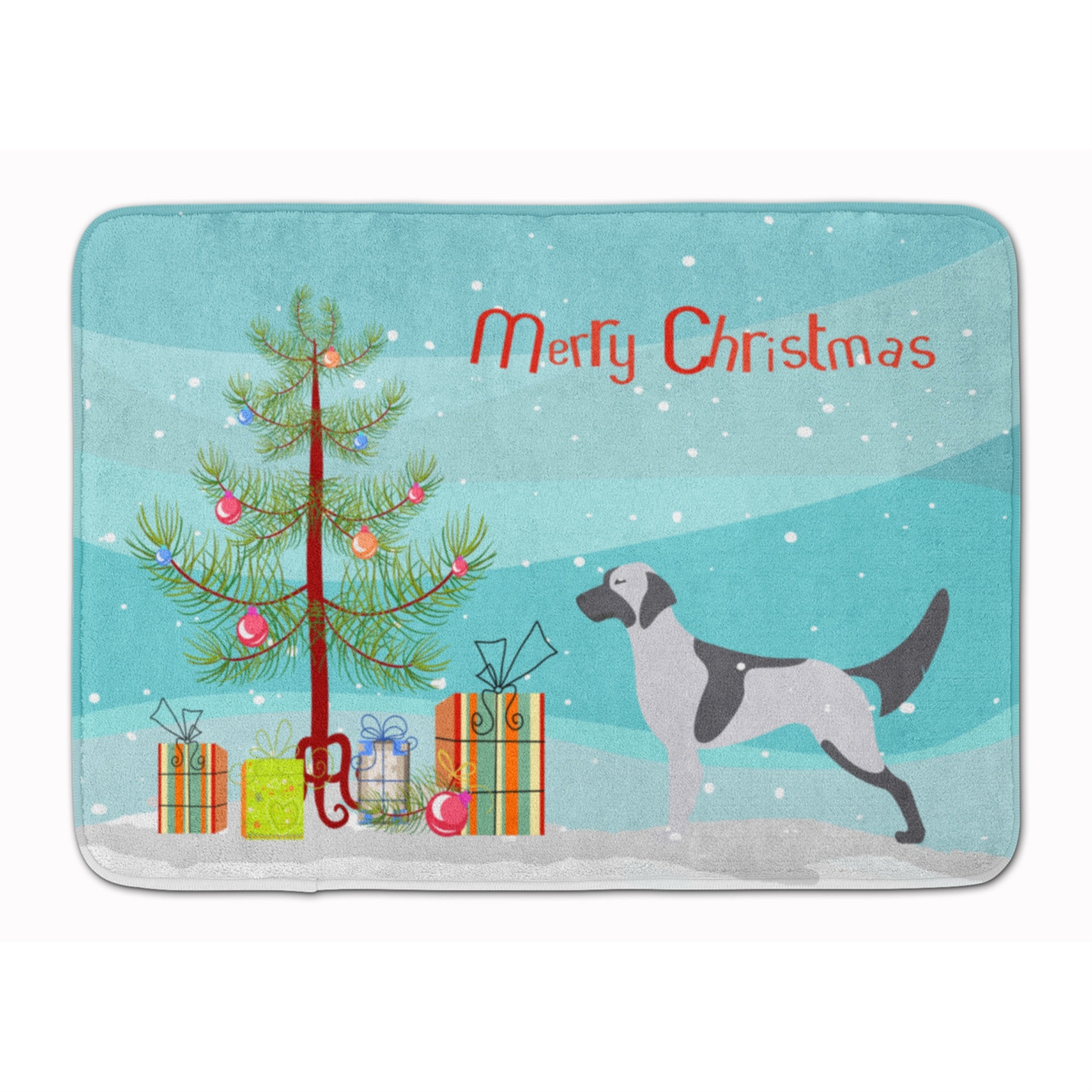 Caroline'S Treasures English Setter Merry Christmas Tree Floor Mat, 19 X 27, Multicolor