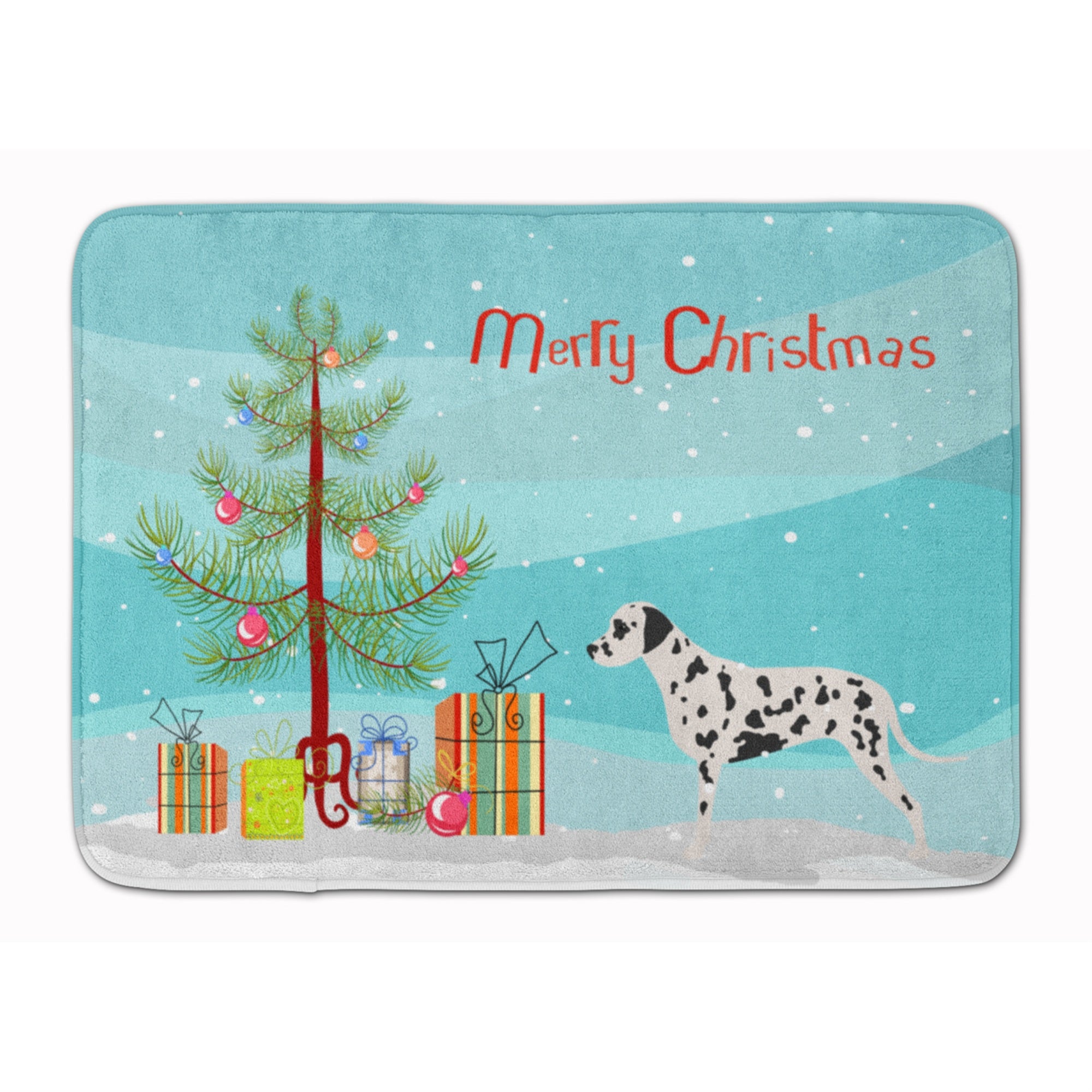 Caroline'S Treasures Dalmatian Merry Christmas Tree Floor Mat, 19 X 27, Multicolor