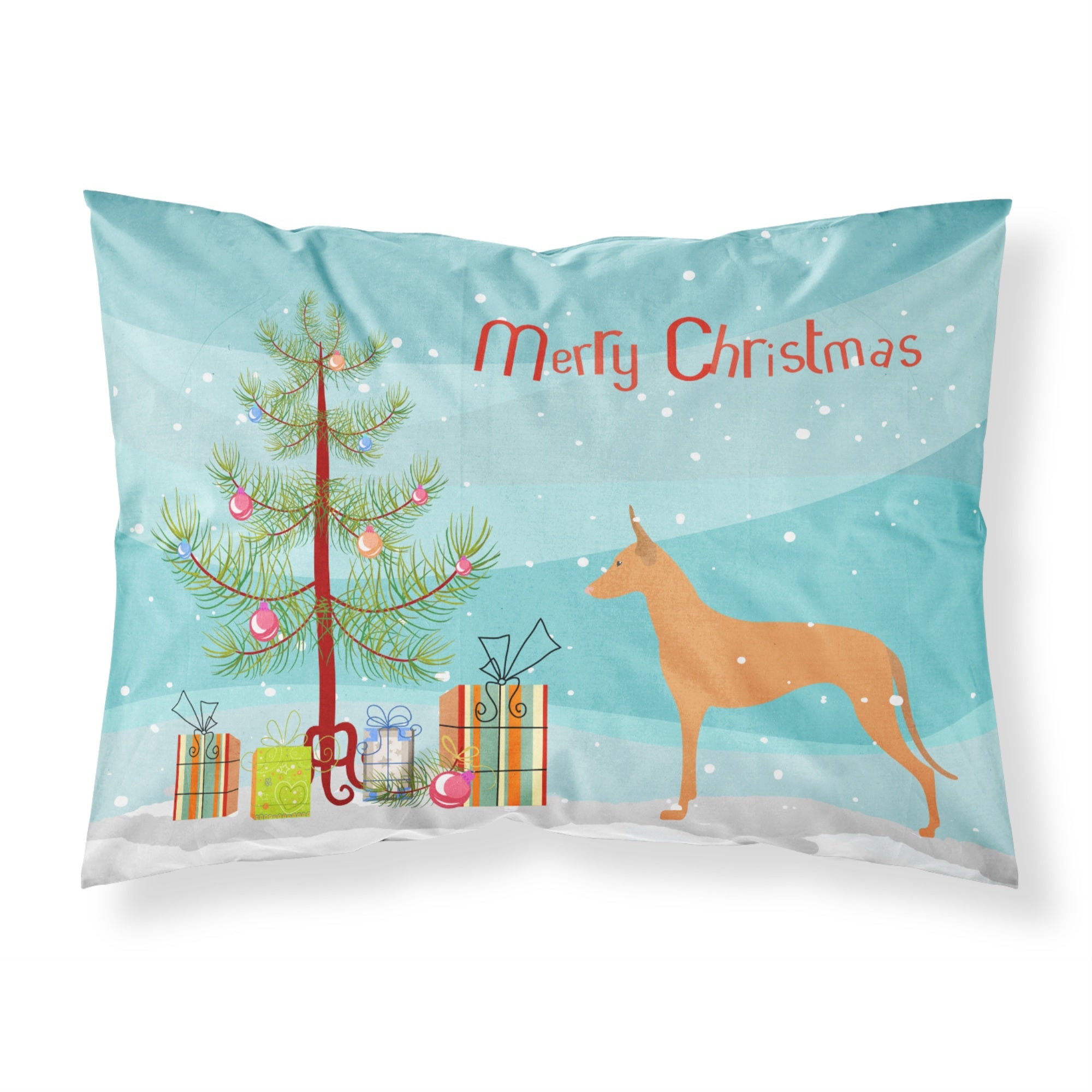 Caroline'S Treasures Christmas Tree Pharaoh Hound Merry Fabric Standard Pillowcase Bb2906Pillowcase