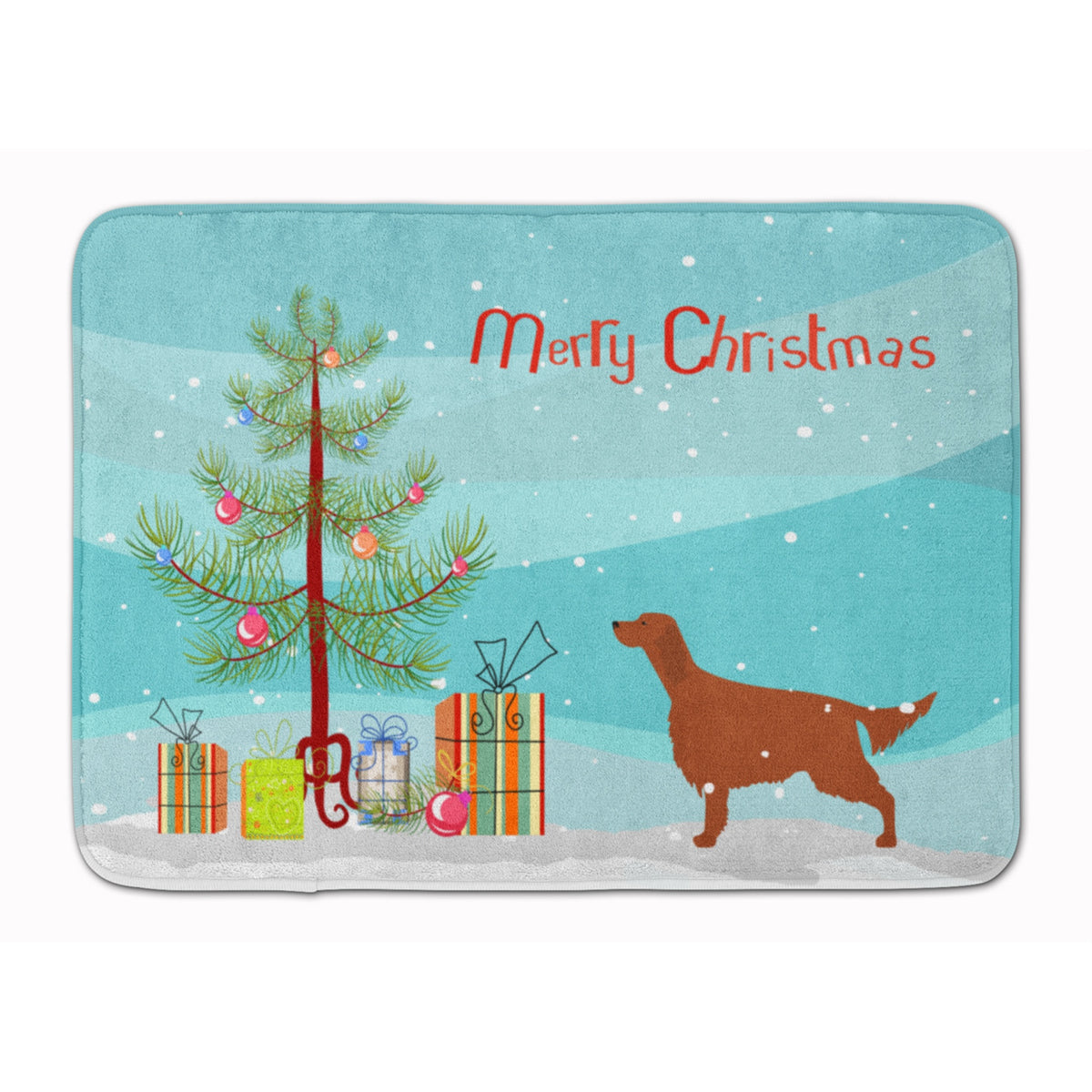 Caroline'S Treasures Irish Setter Merry Christmas Tree Floor Mat, 19 X 27, Multicolor